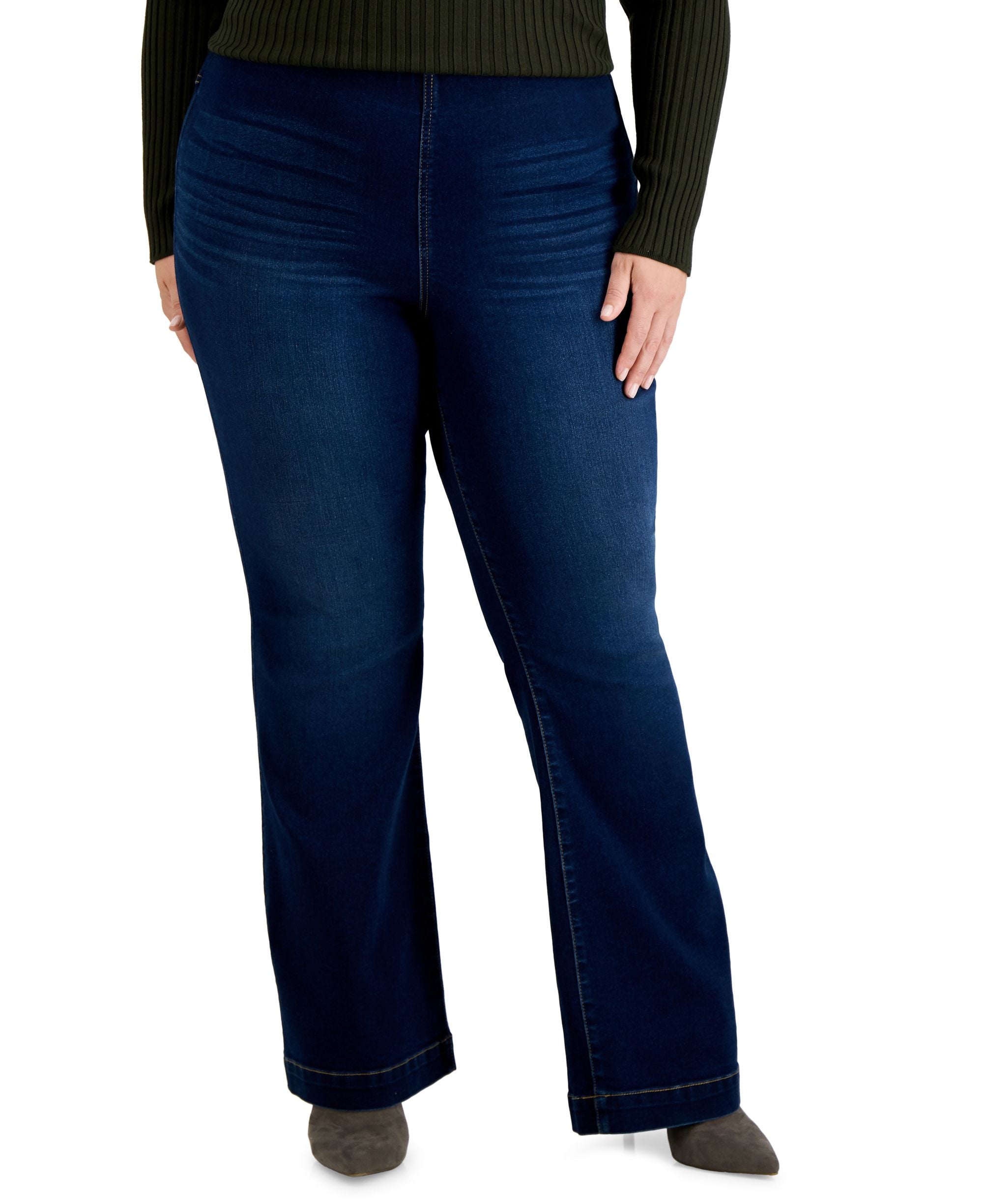 International Concepts Plus Size Comfort-Waist Flare Leg Premium Jeans