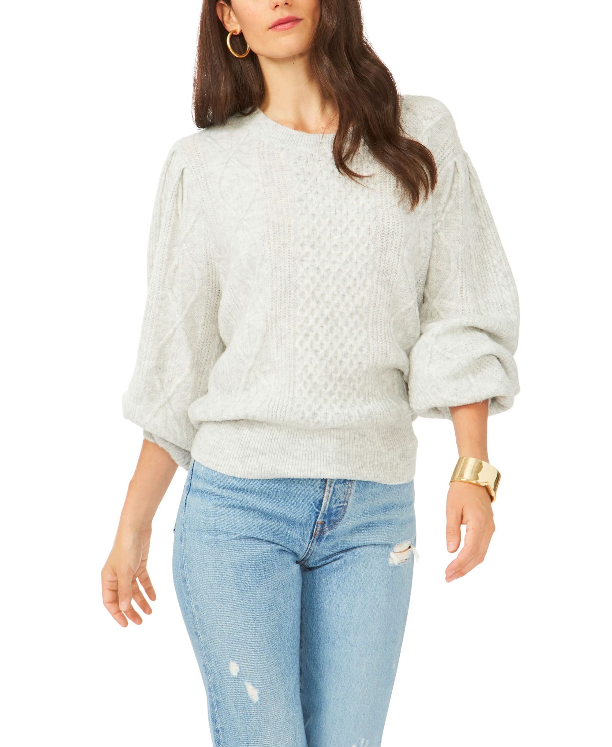 Variegated Cables Crew Sweater