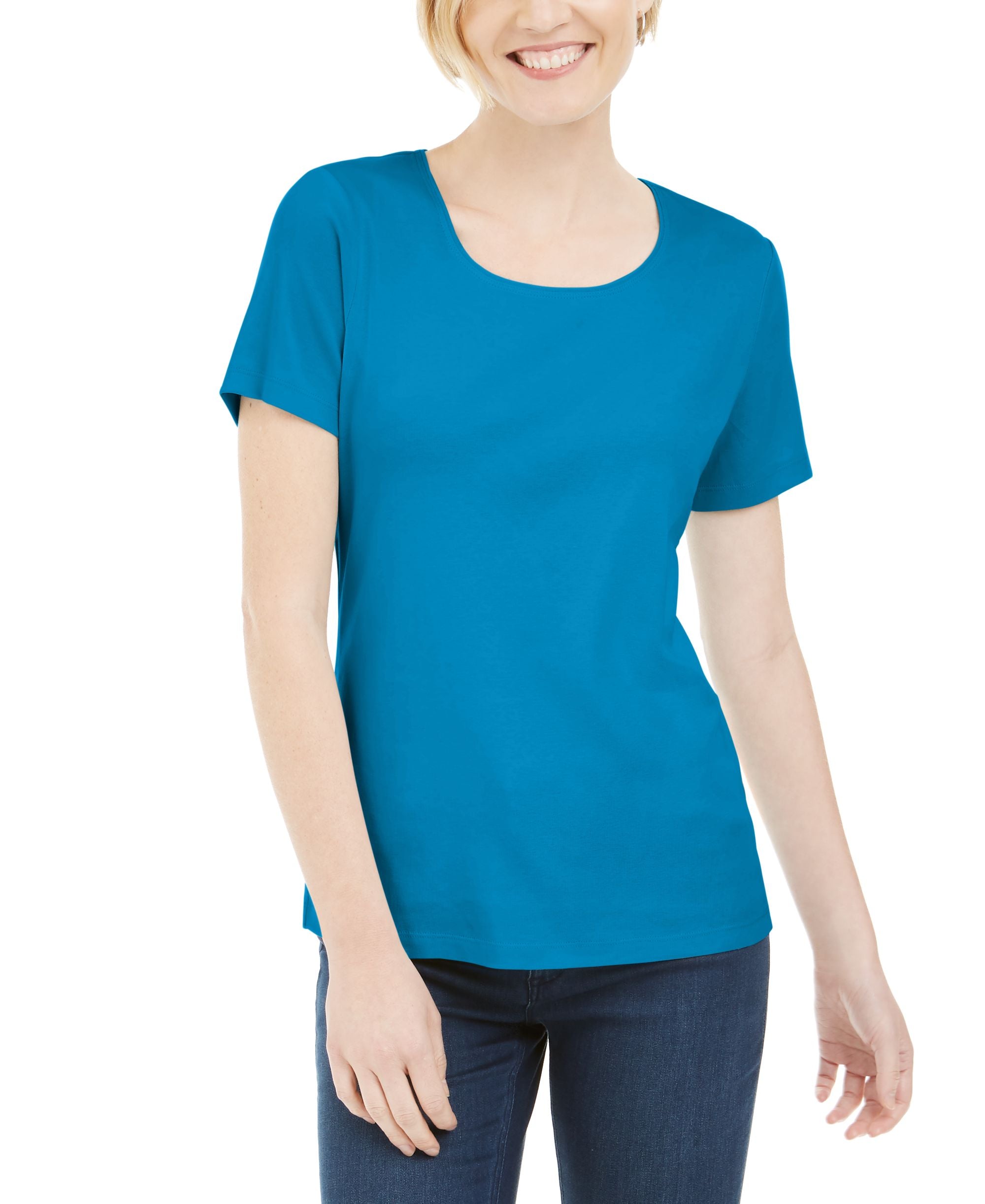 Petite Cotton Scoop-Neck Premium Top