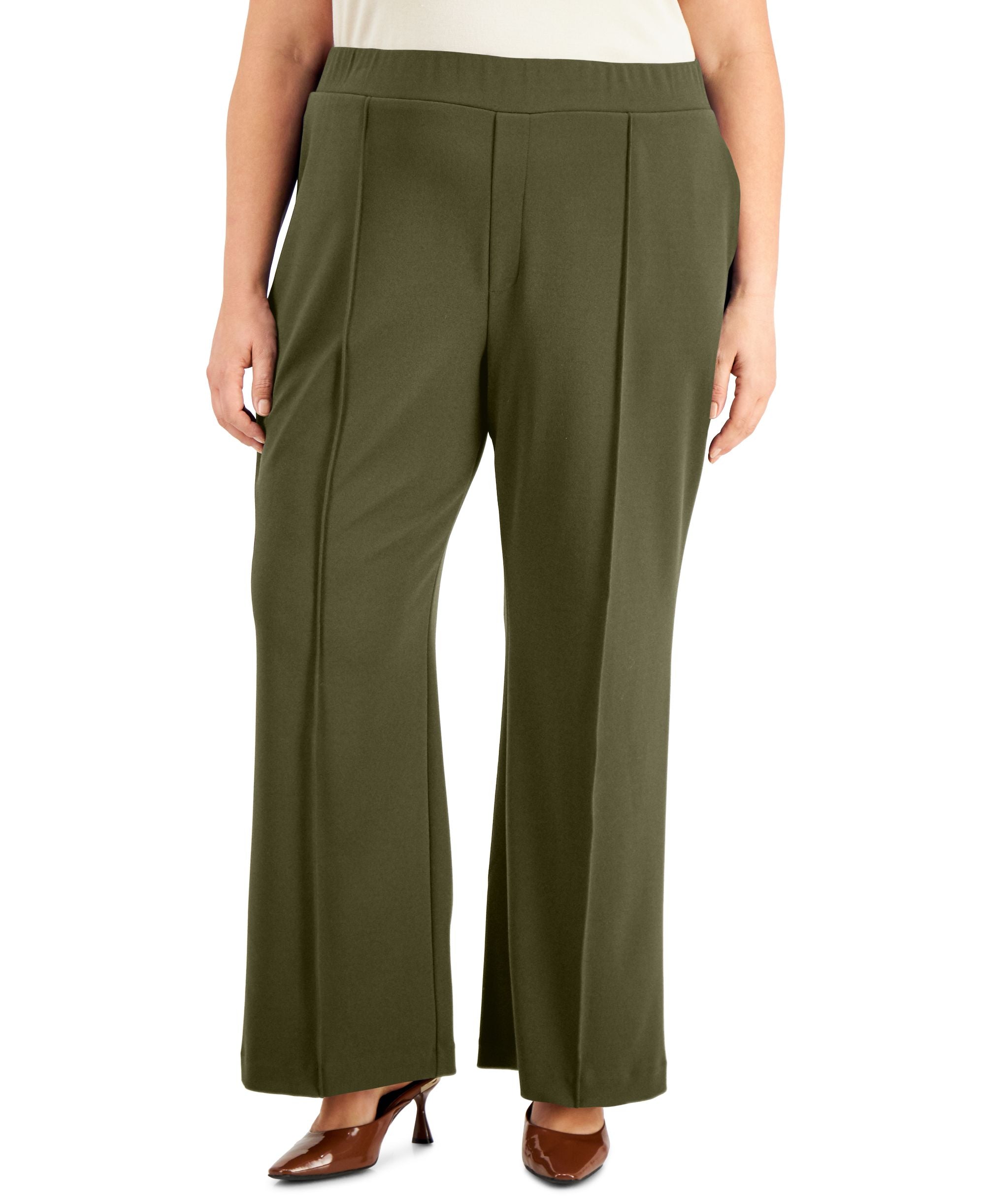 Alfani Plus Size Comfort-Waist Straight Signature Pants