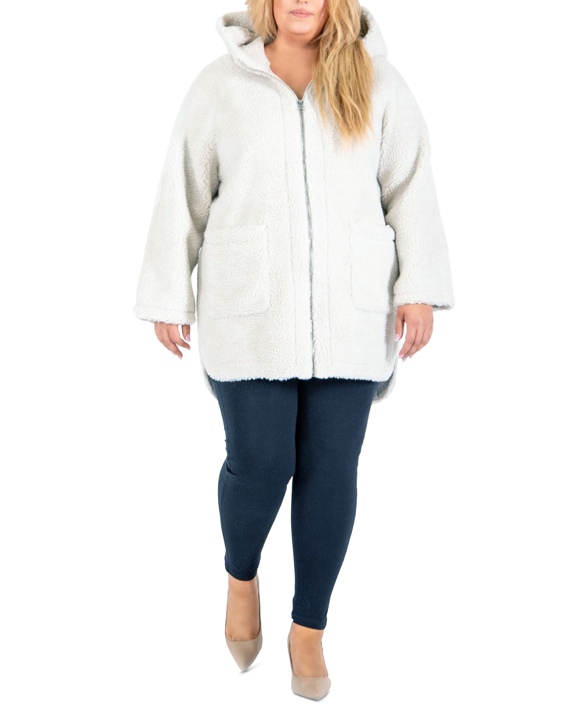 Black Tape Modern Plus Size Hooded Fleece Coat