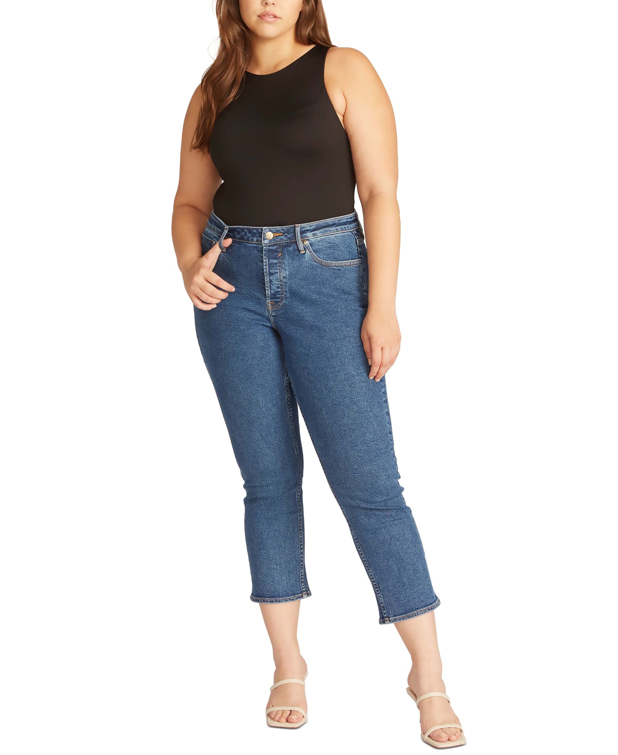 Vigoss Modern Plus Size Frankie Cropped Straight-Cut Premium Jeans