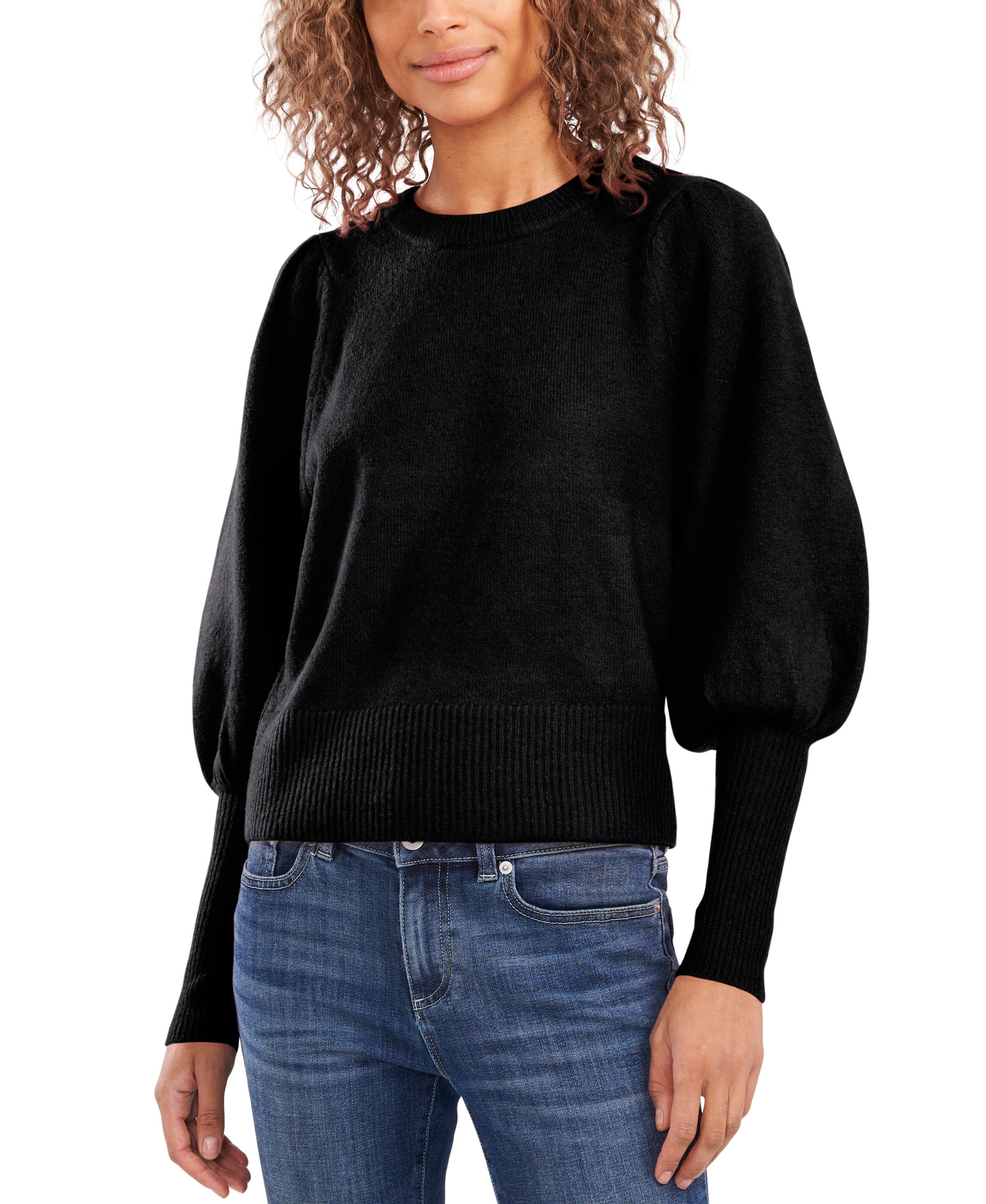 Women's Puff Long-Sleeve Crewneck Sweater