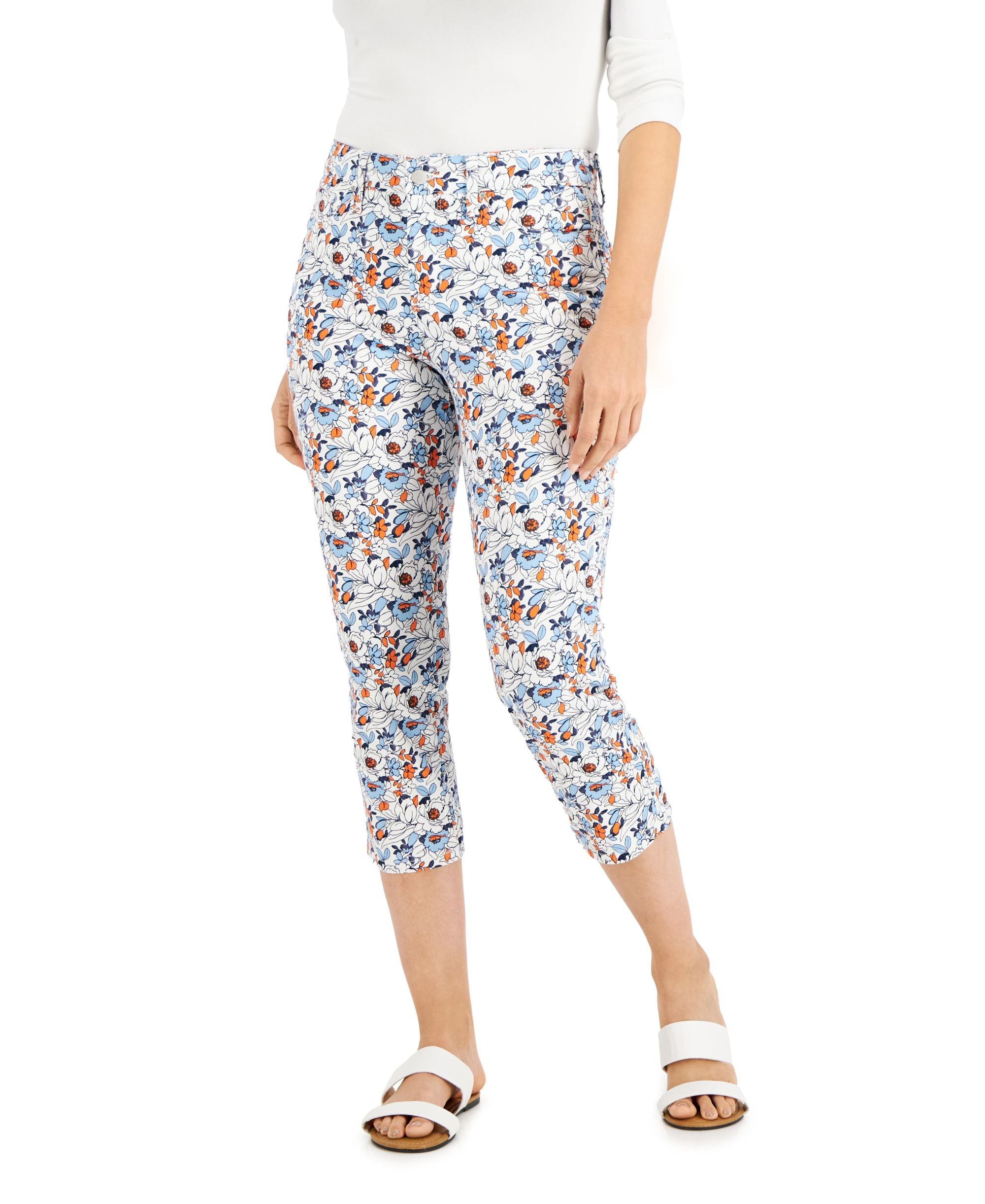 Charter Club Printed Capri-Length Premium Jeans