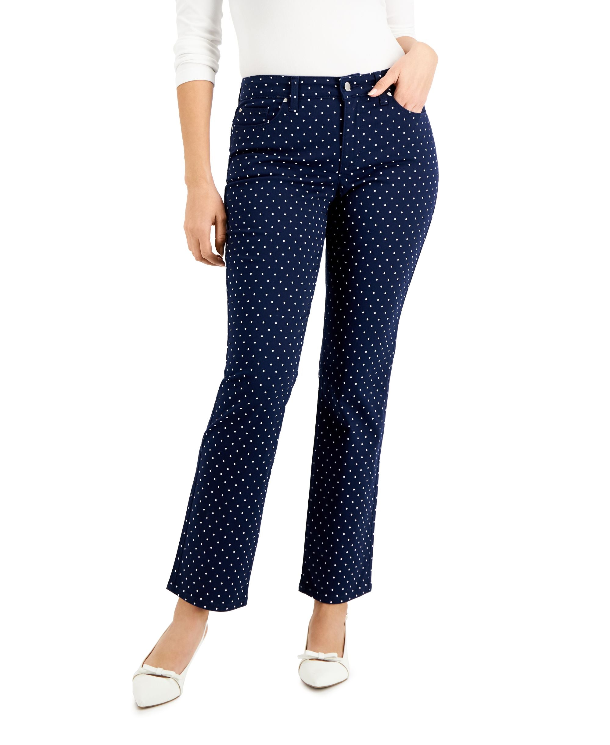 Charter Club Lexington Geo-Print Straight-Leg Premium Jeans