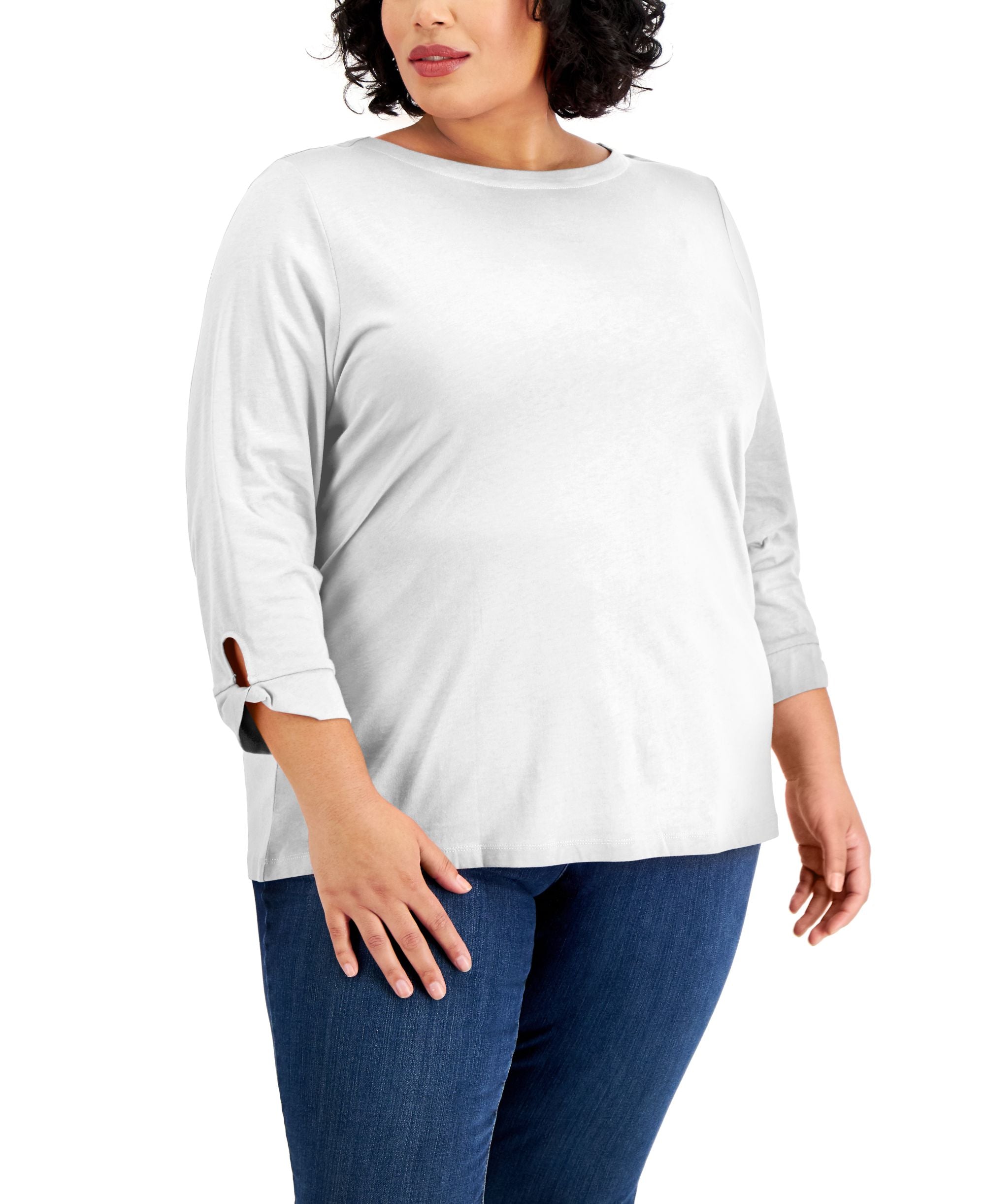 Karen Scott Plus Size Boatneck Premium Top