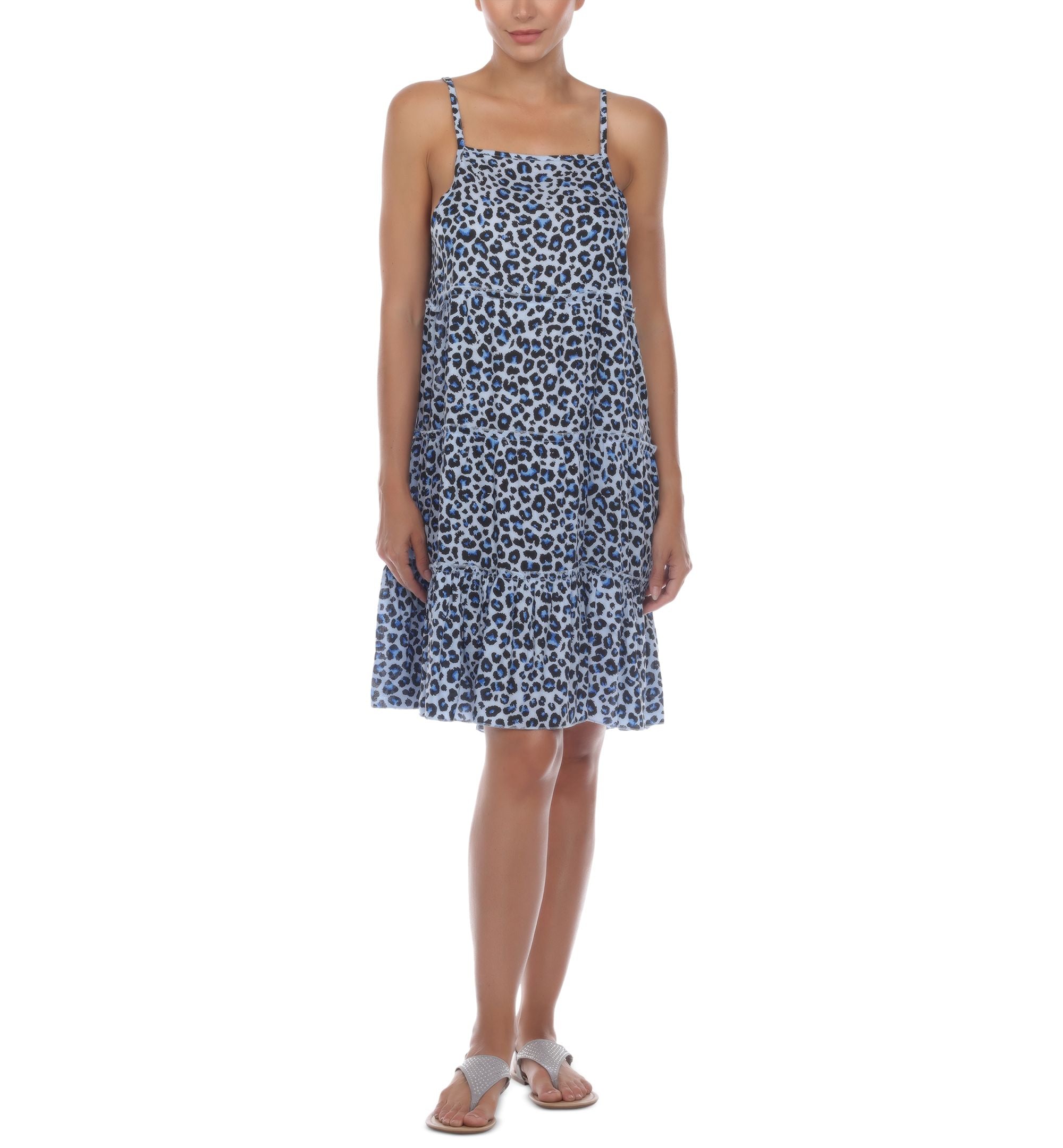 Printed Spaghetti-Strap Cover-Up Dress