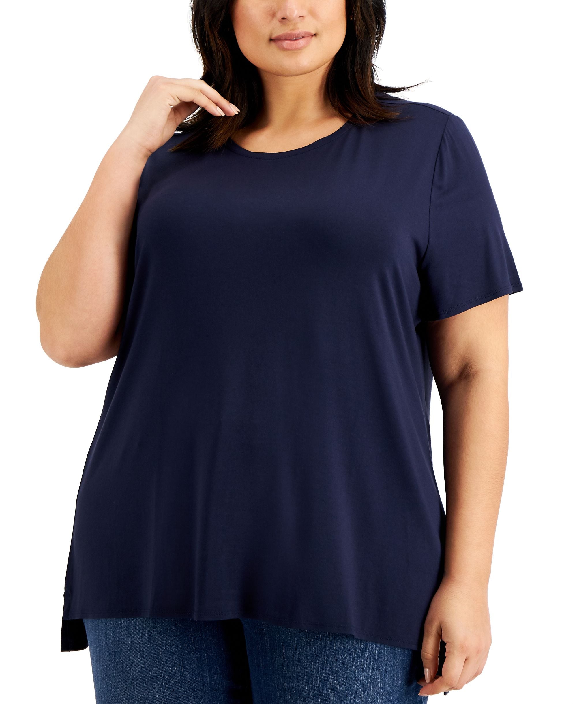 Alfani Plus Size Solid T-Modern Shirt