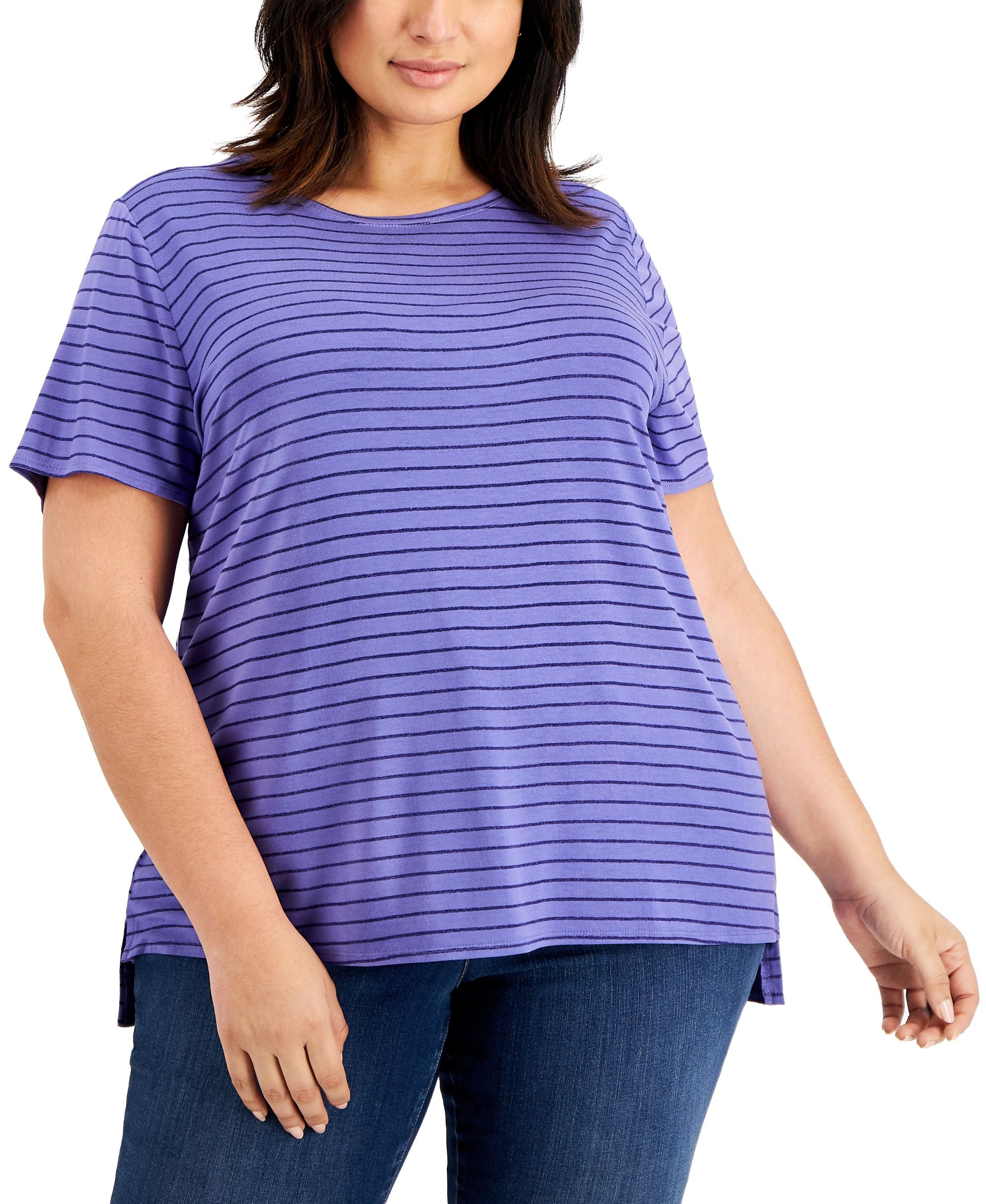 Alfani Plus Size Striped Premium Top