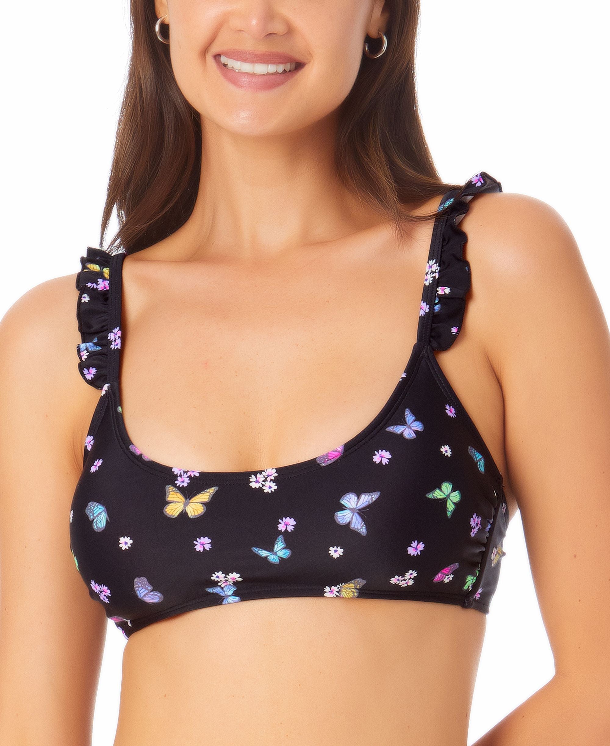 Juniors' Ruffle Bralette Bikini Premium Top