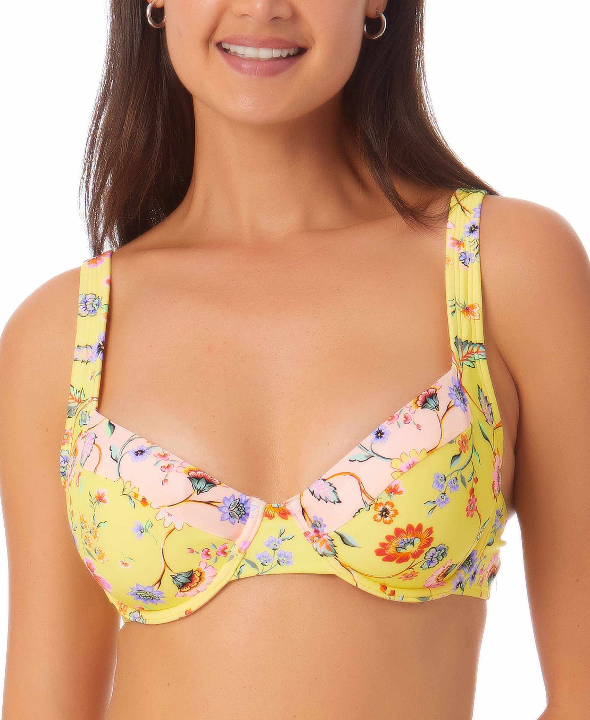 Juniors' Printed Underwire Bikini Premium Top
