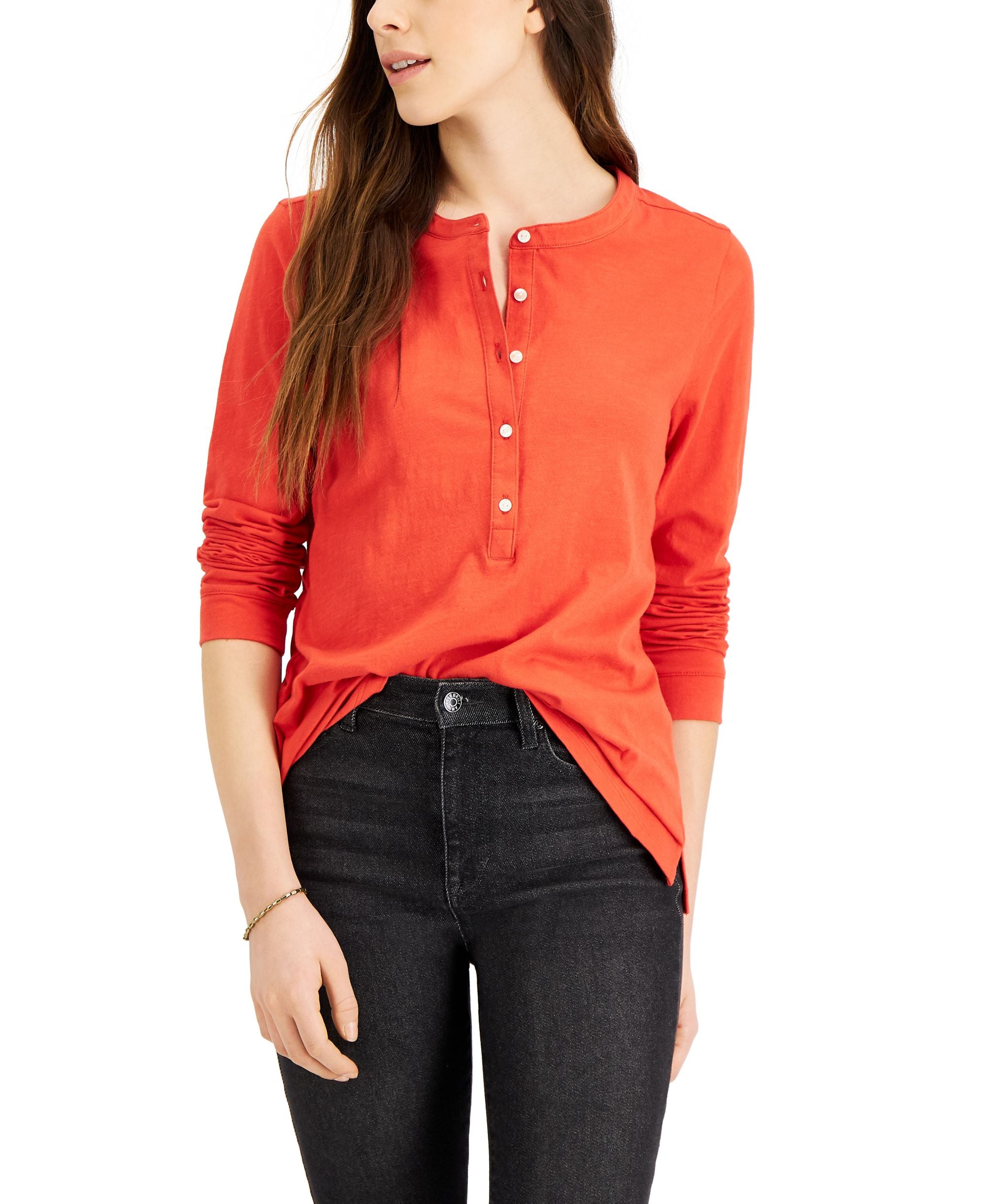 Style & Co Cotton Crewneck Premium Top