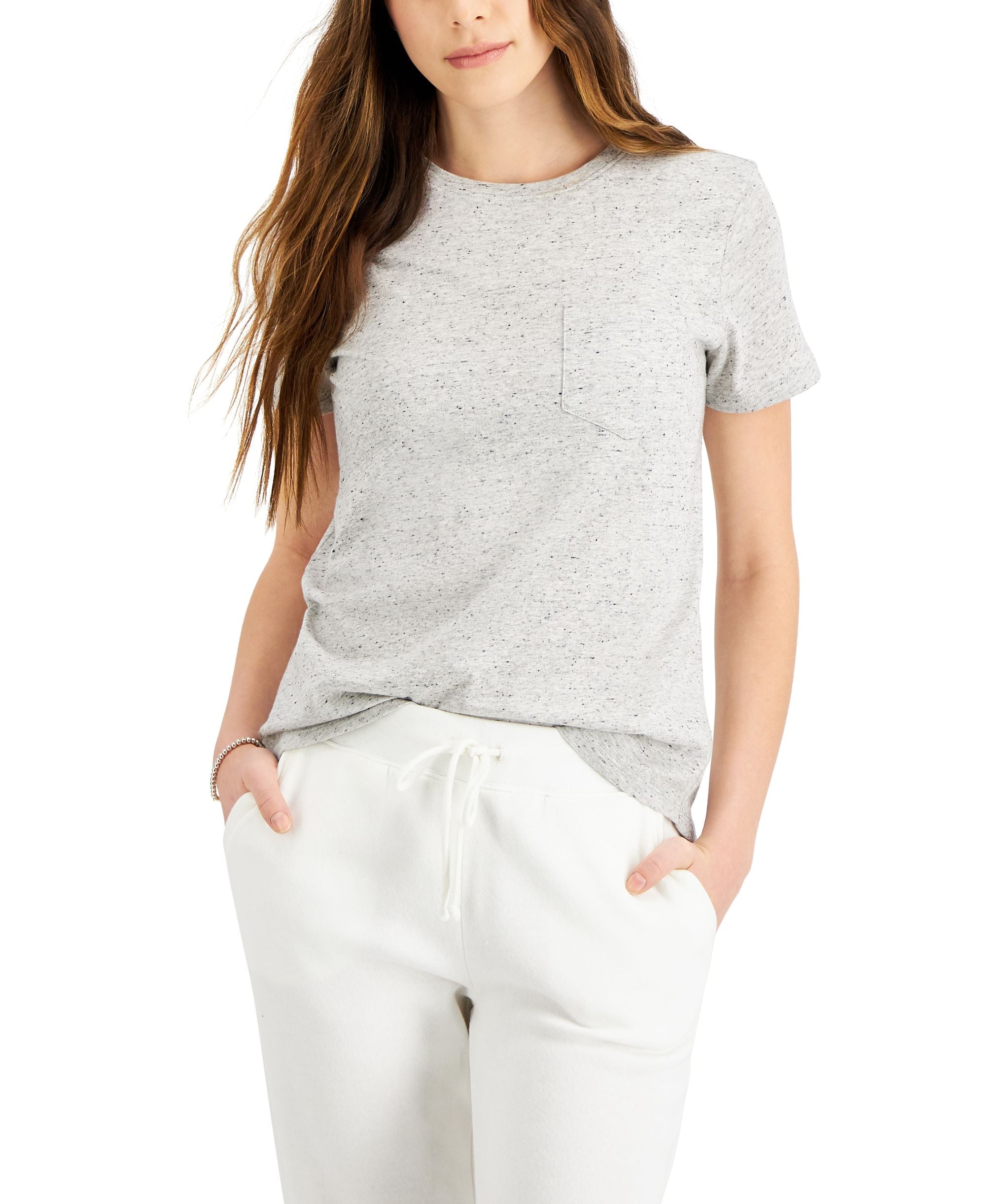 Style & Co Petite Heathered Timeless T-Modern Shirt