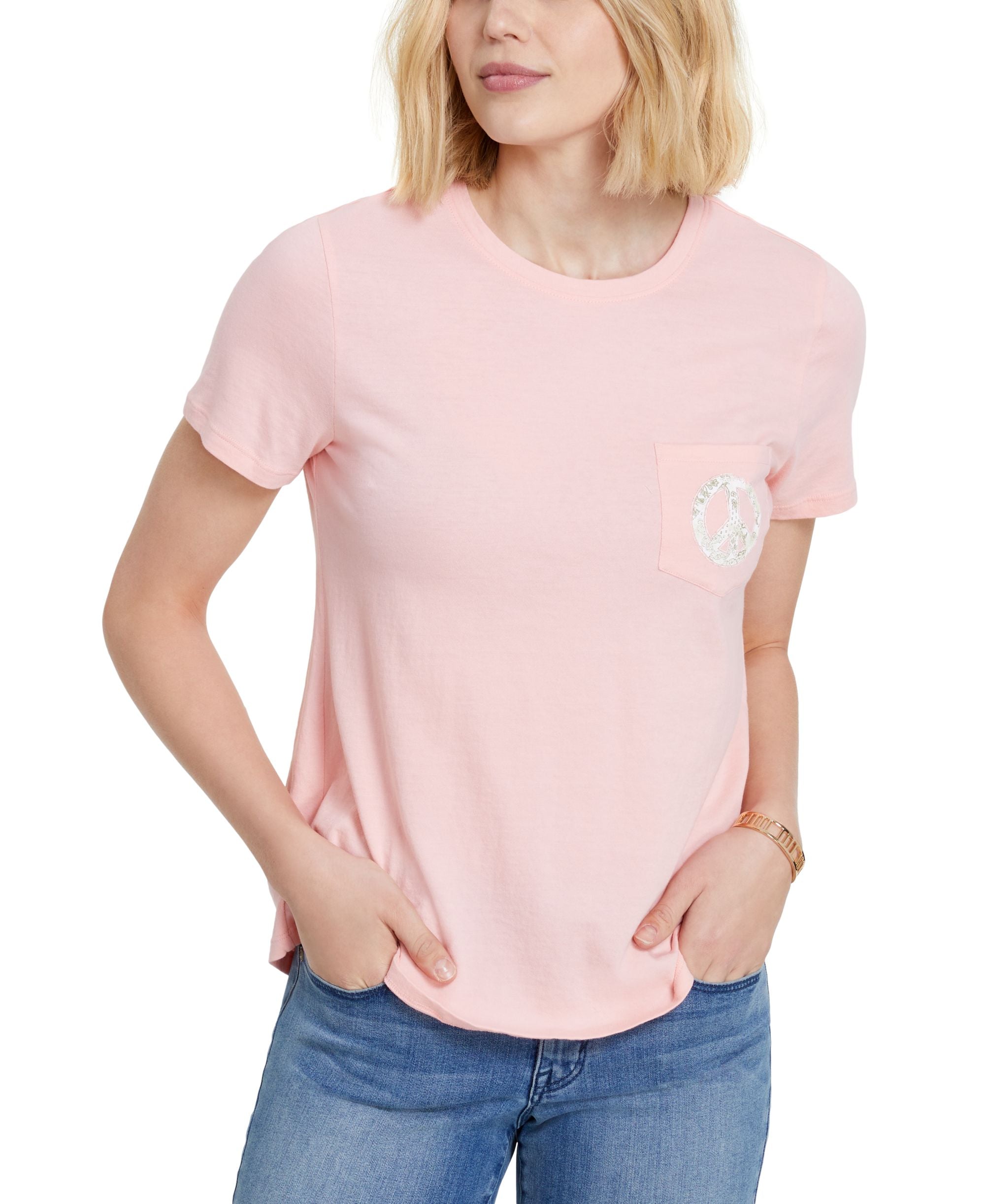 Style & Co Cotton Peace Pocket T-Modern Shirt