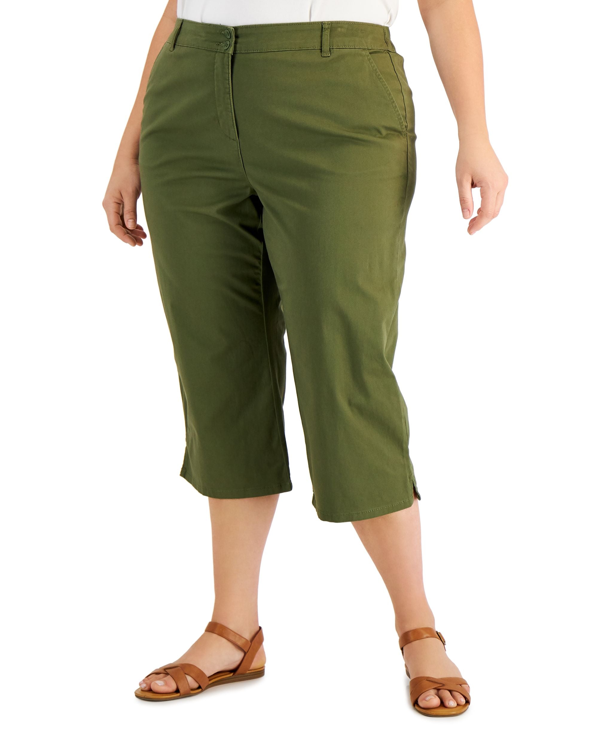 Karen Scott Plus Size Comfort Waist Capri-Length Signature Pants