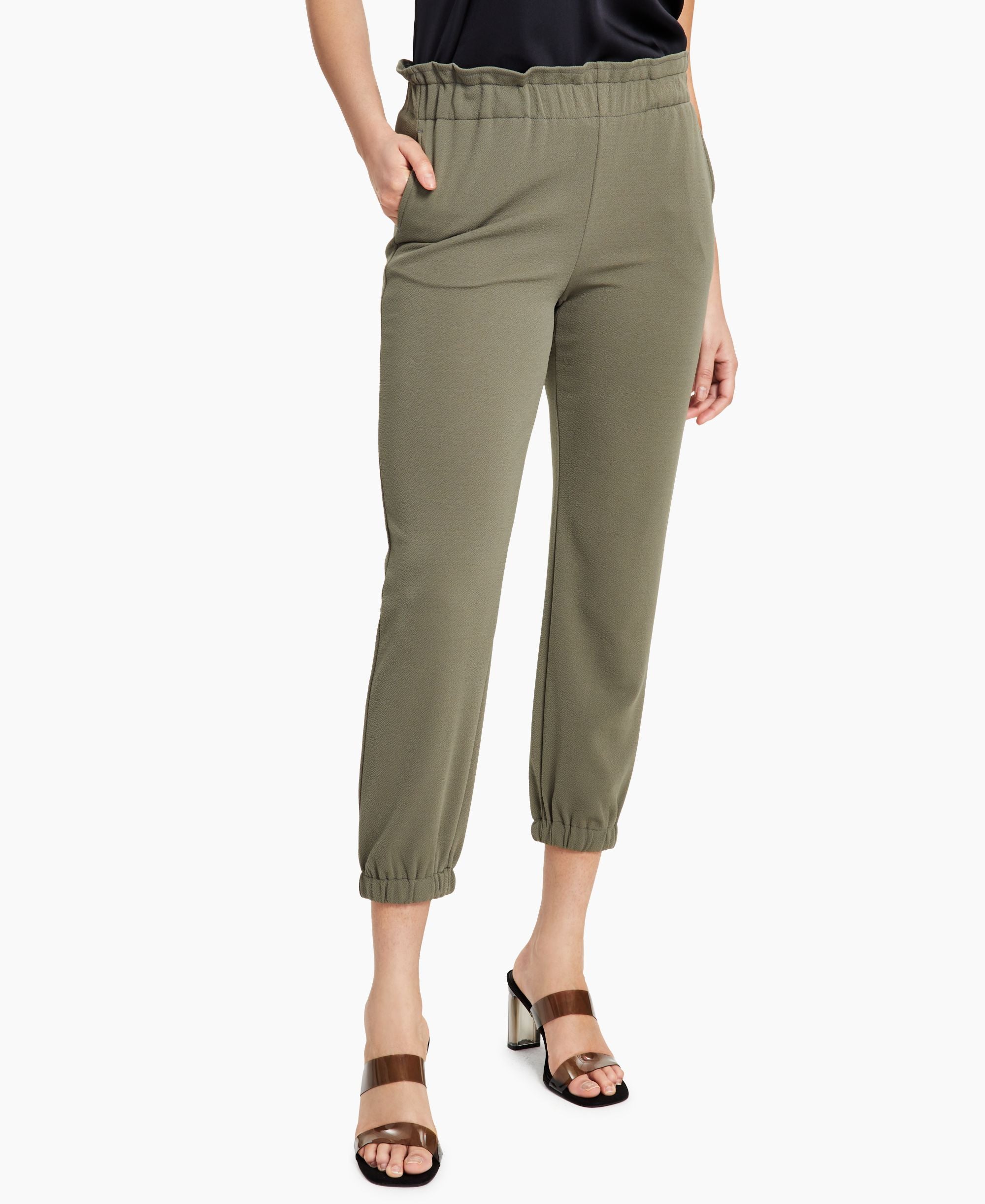 Bar III Petite Comfort-Waist Jogging Signature Pants