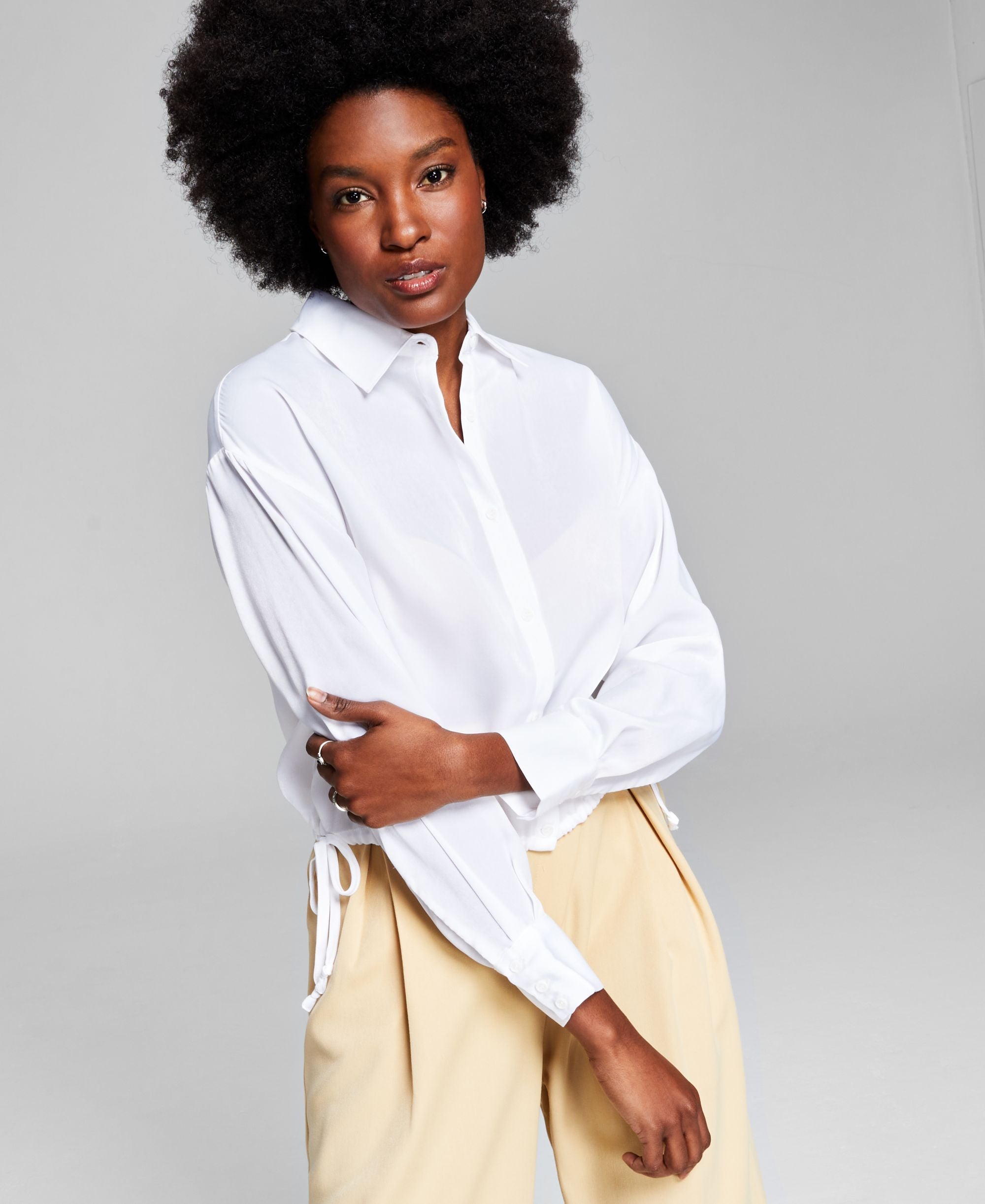 Now This Womens Cinch Waist Modern Shirt