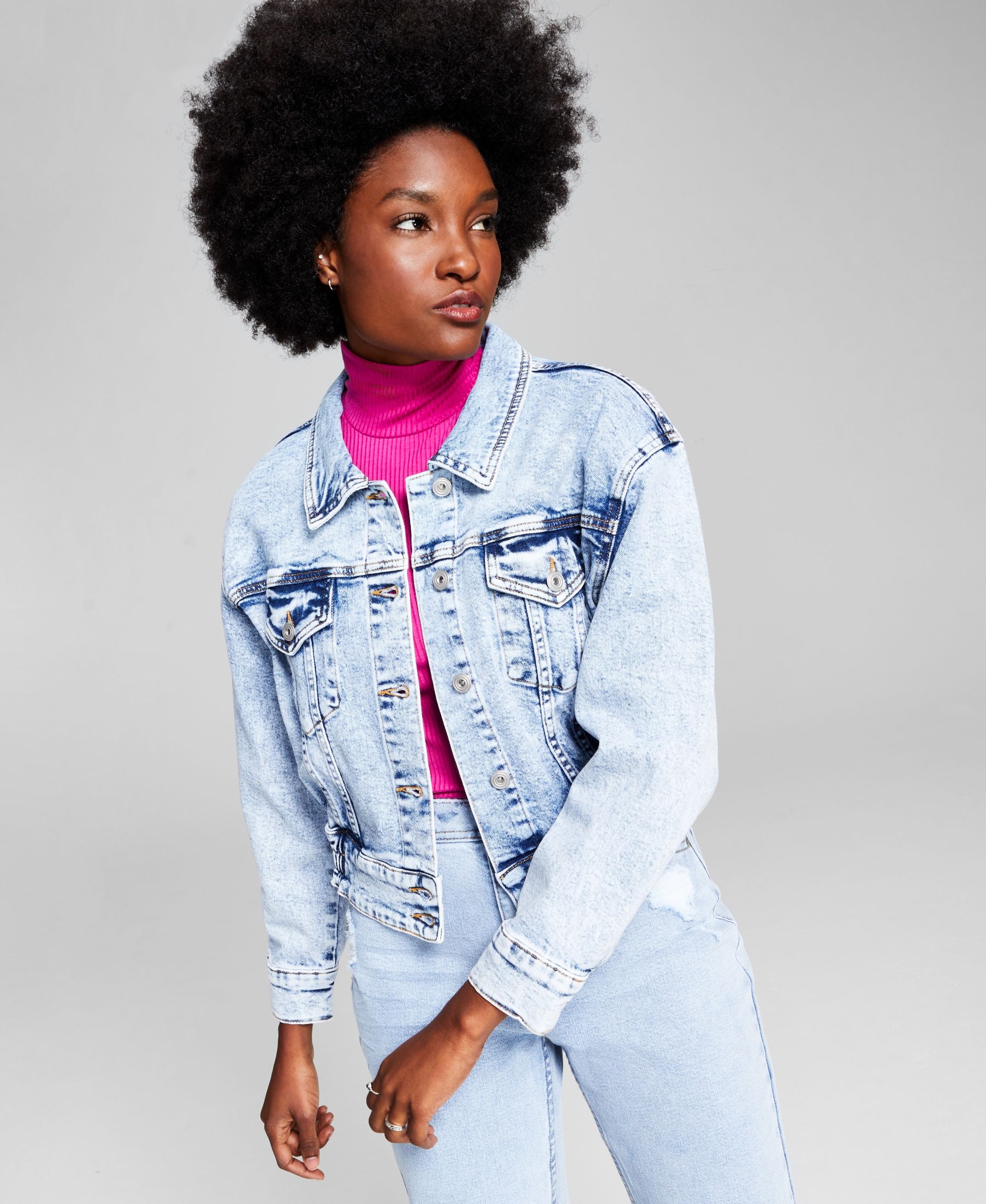 Now This Womens Cropped Denim Jacket
