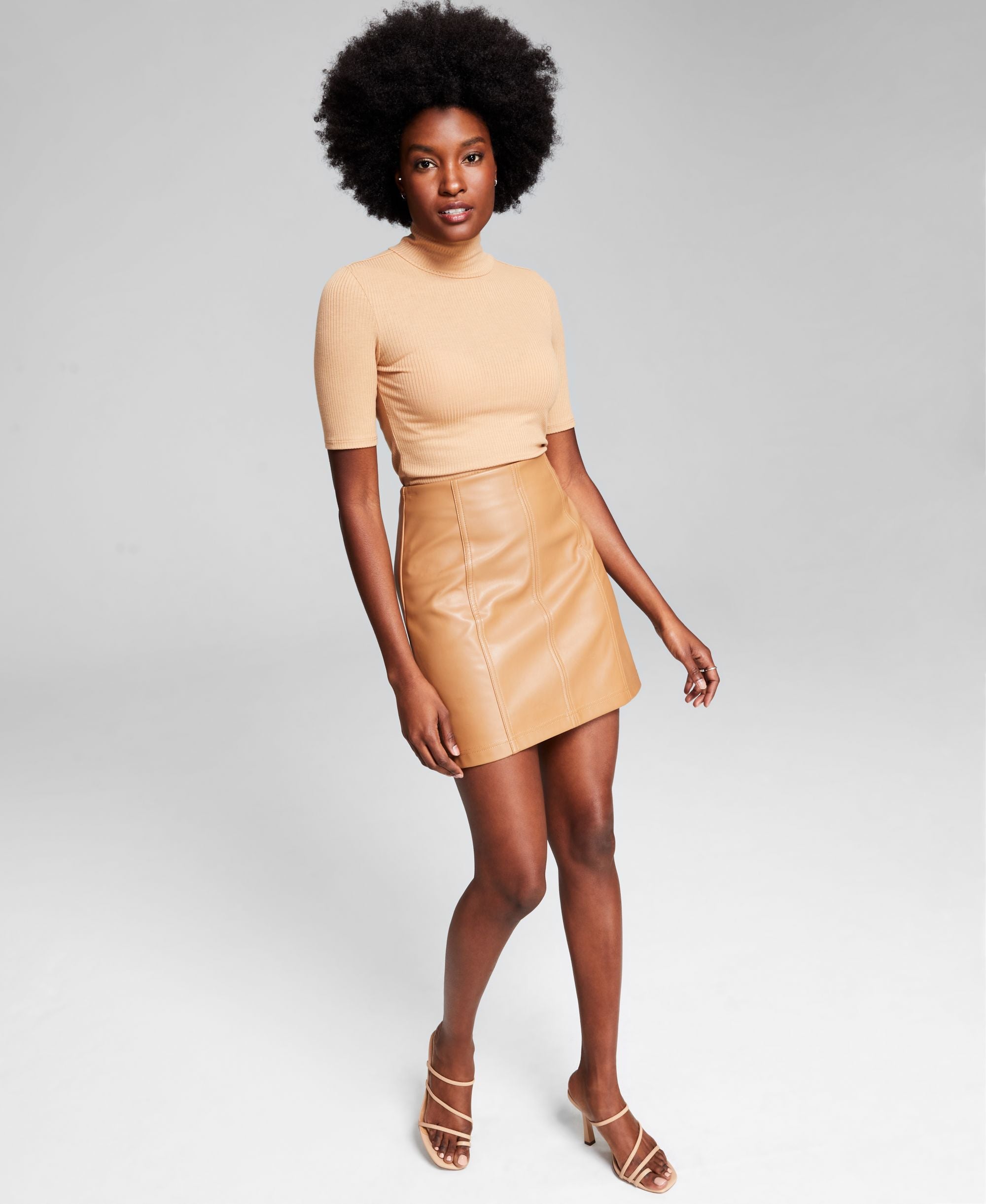 Now This Womens Ribbed Mock Neck Premium Top