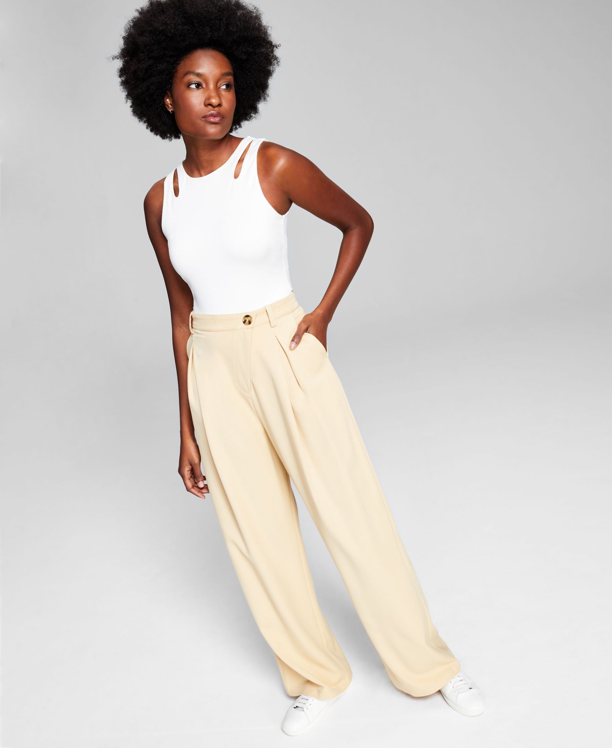 Now This Womens Wide-Leg Signature Pants