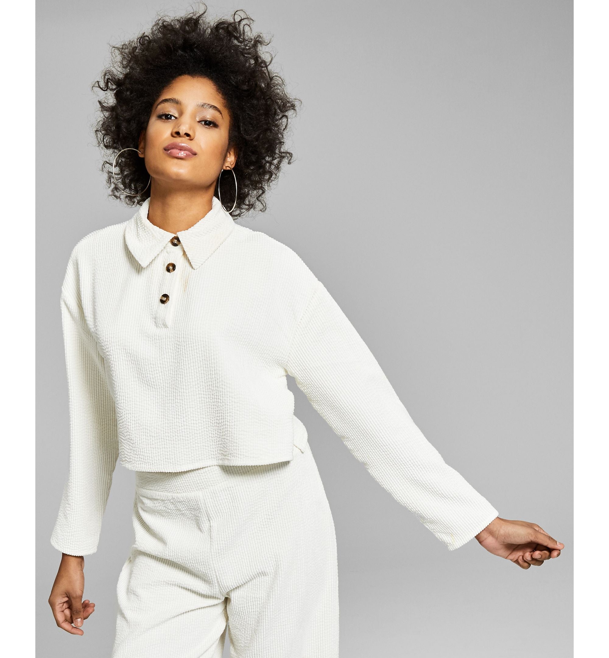 Now This Dropped Shoulder Corduroy Premium Top