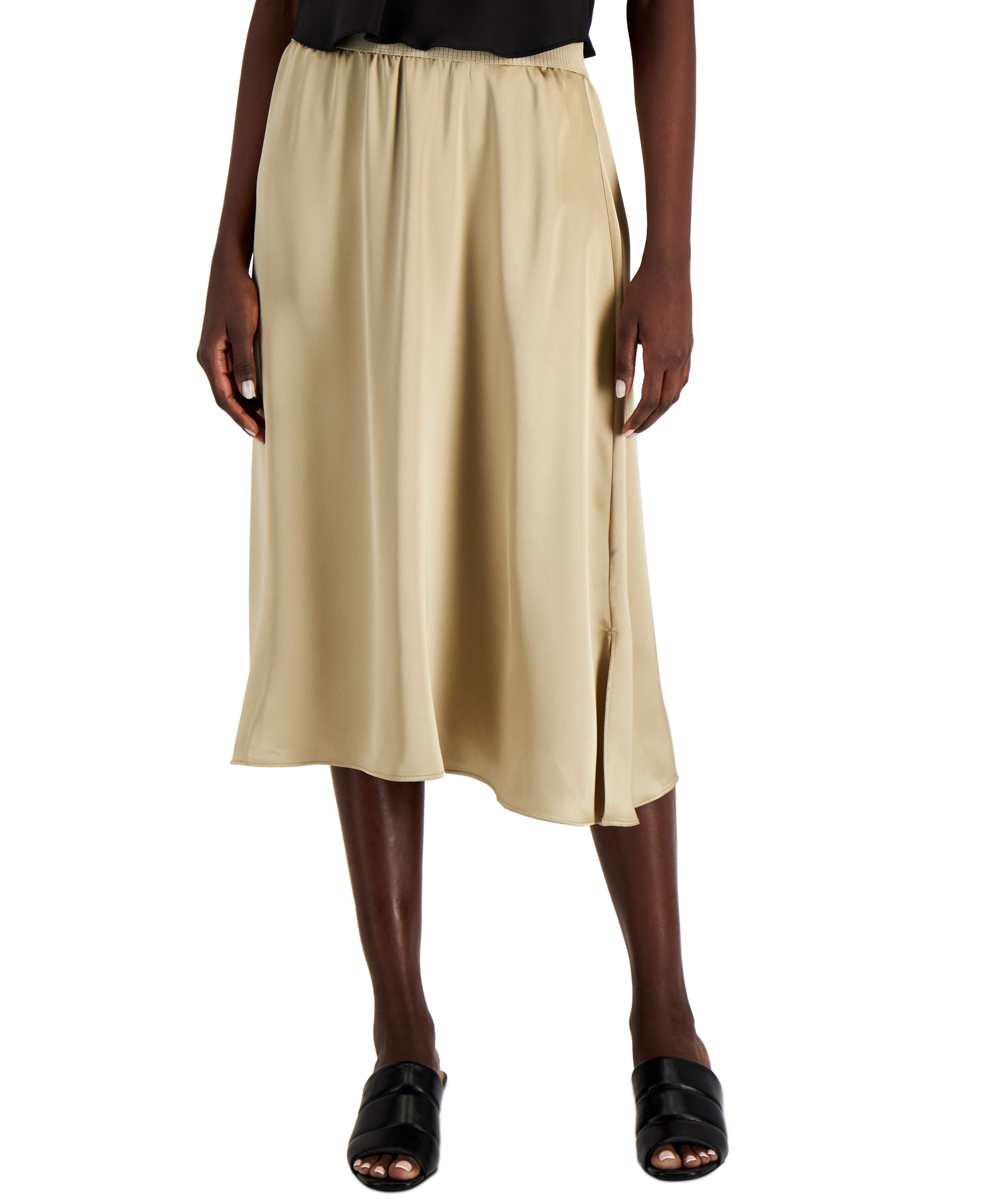Alfani Ribbed Waist Midi Modern Skirt