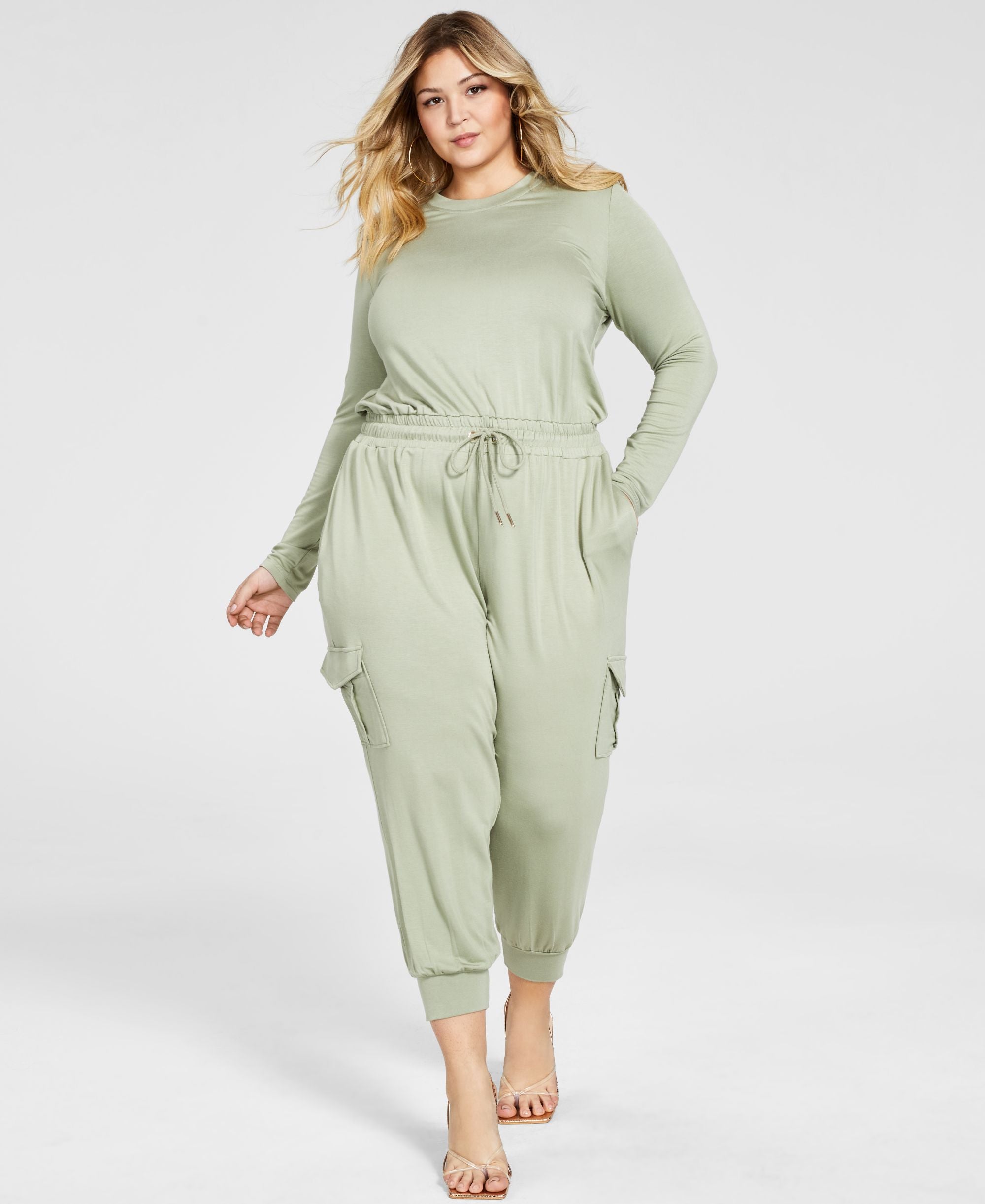 Nina Parker Modern Plus Size French Terry Jumpsuit