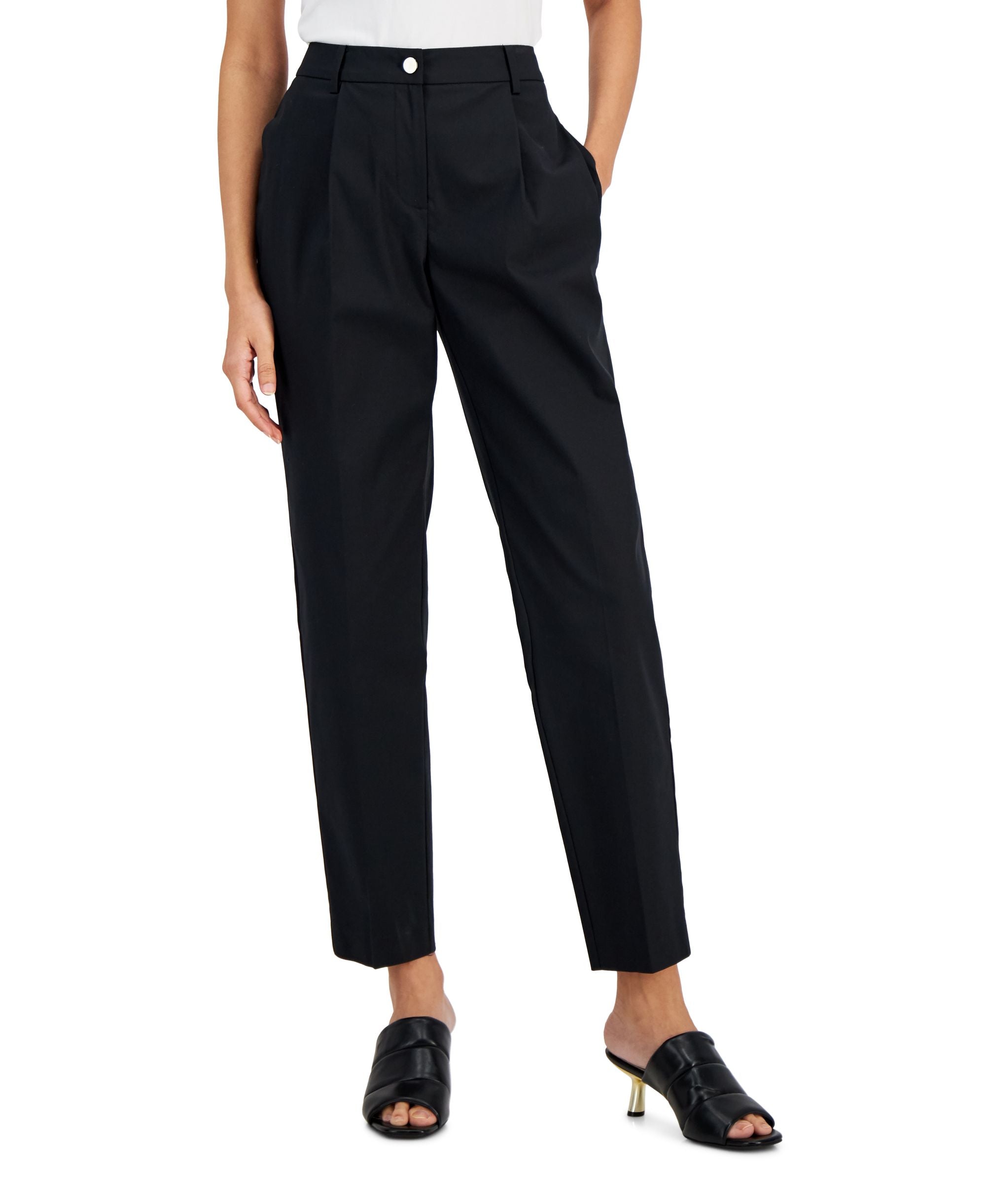 Alfani Petite Pleated Tapered Leg Signature Pants