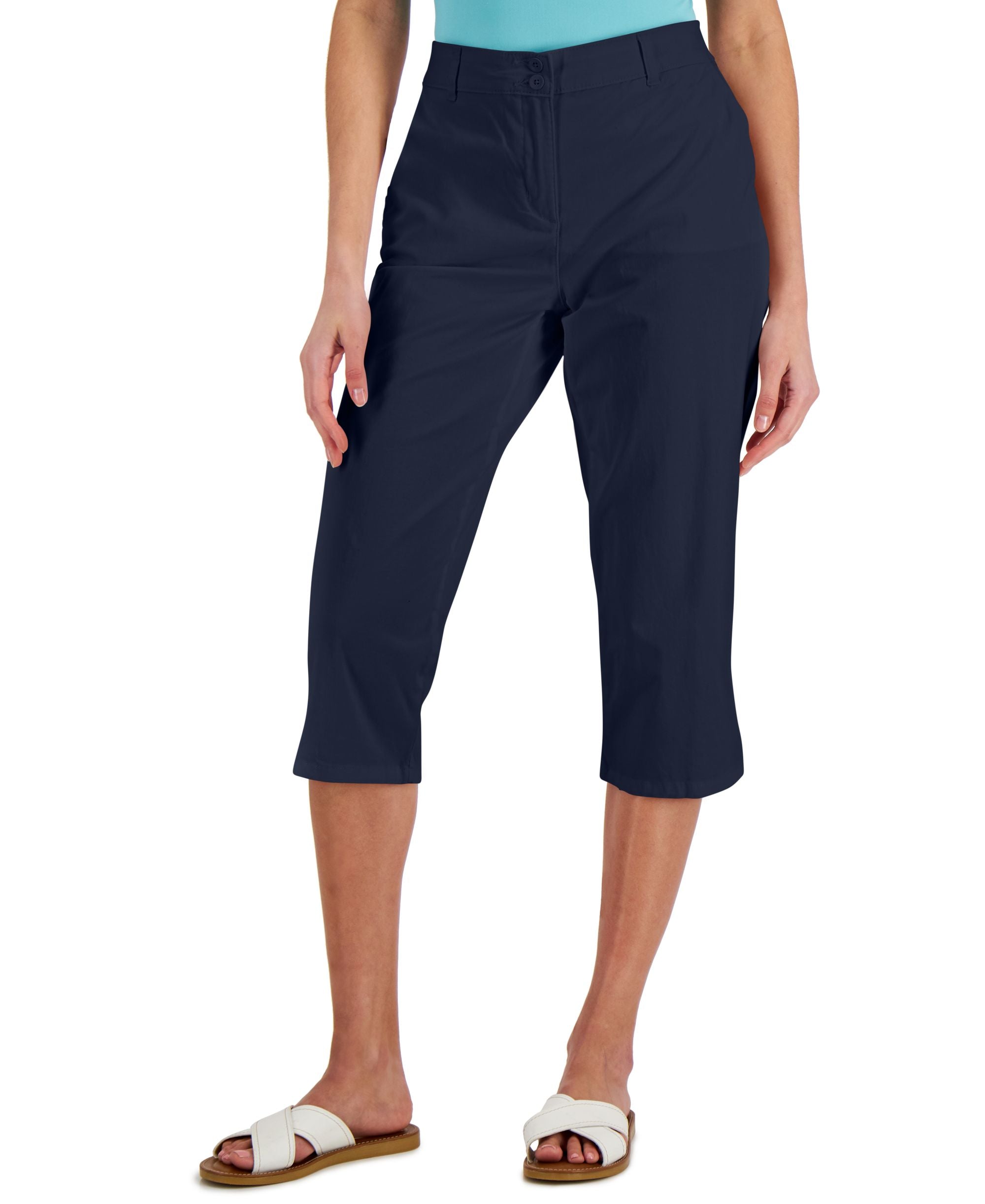 Petite Comfort-Waist Capri-Length Signature Pants