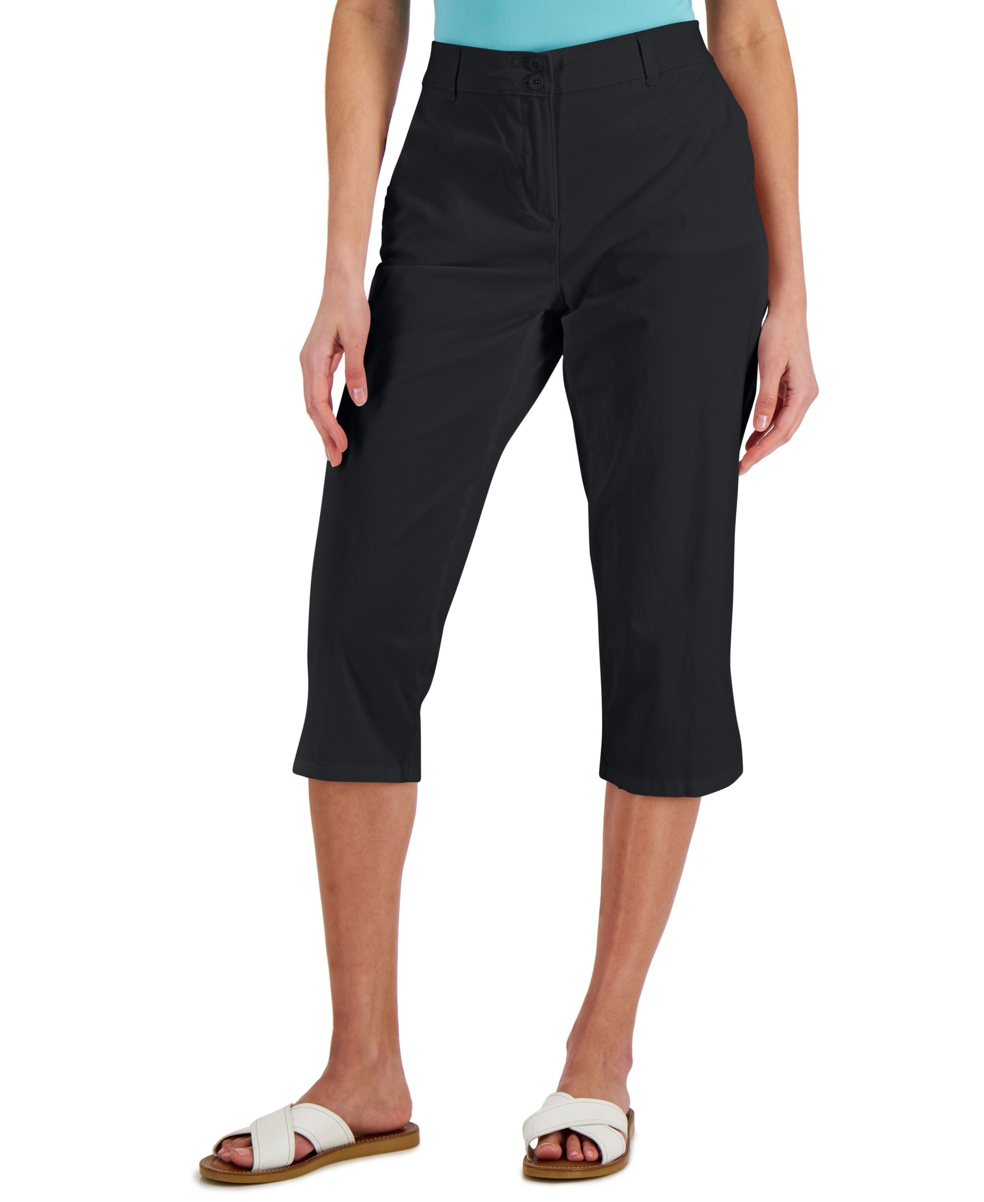 Petite Comfort-Waist Capri-Length Signature Pants