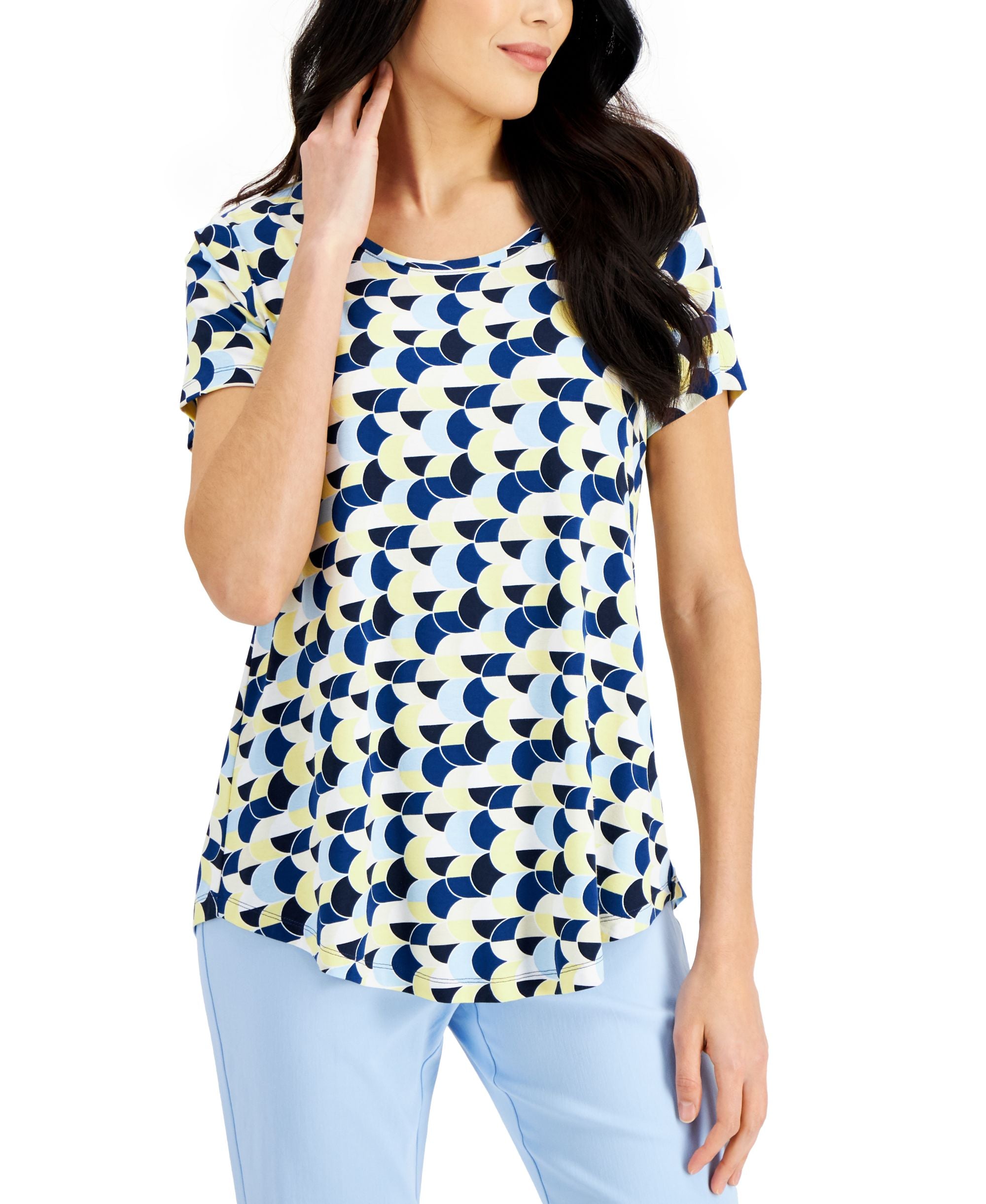 JM Collection Printed Premium Top