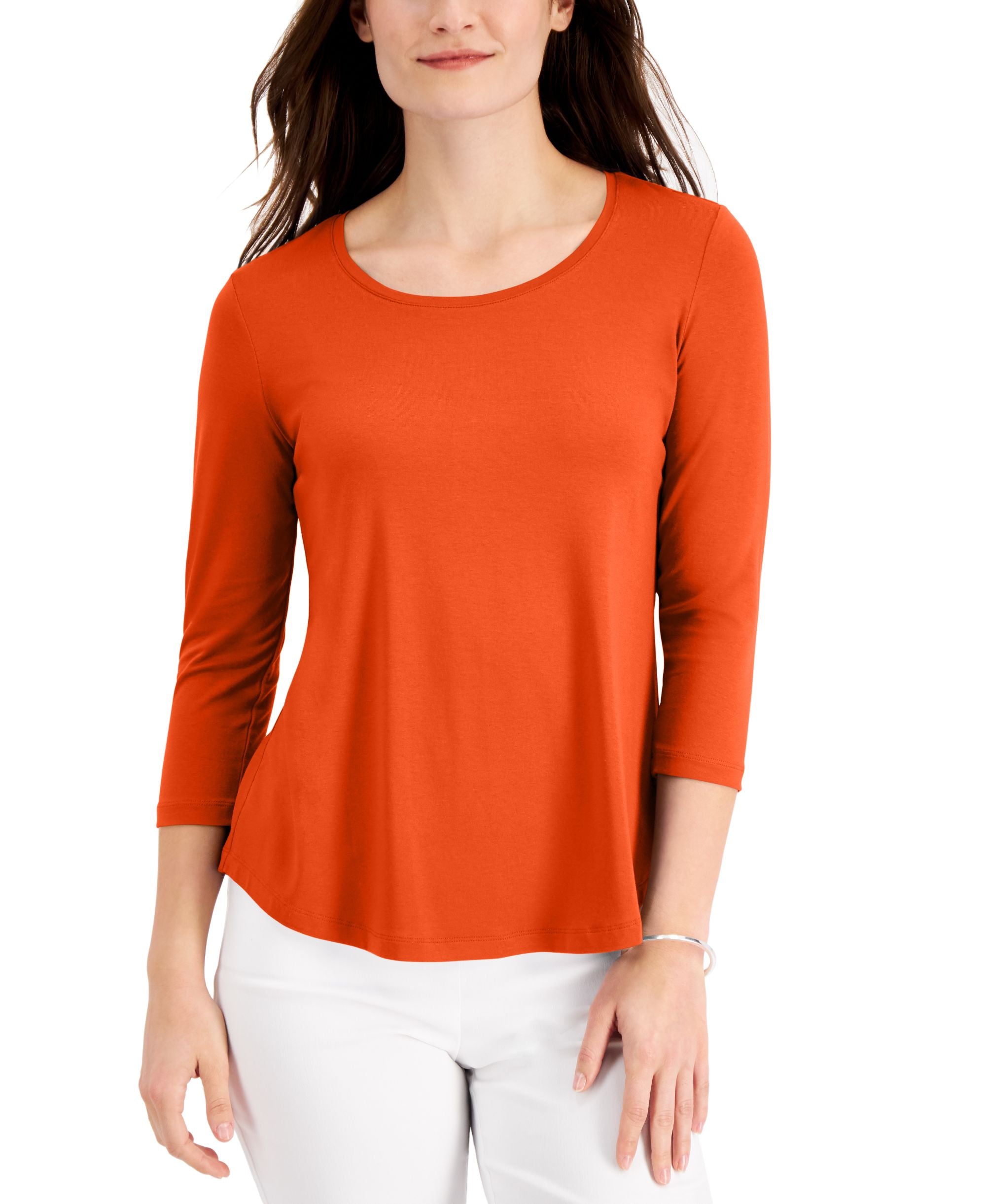 JM Collection 3/4 Sleeve Swing Premium Top