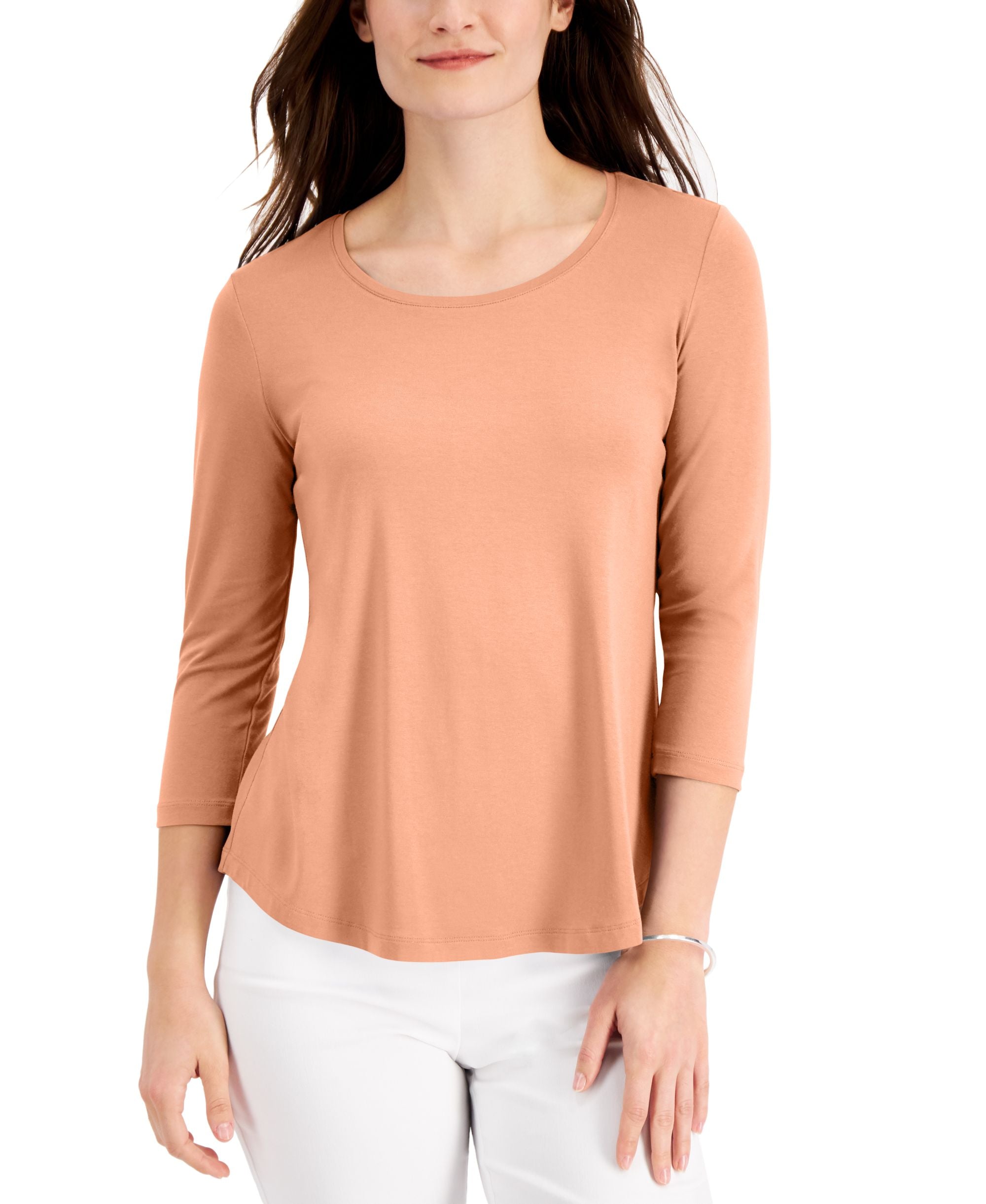 3/4-Sleeve Scoop Neck Premium Top