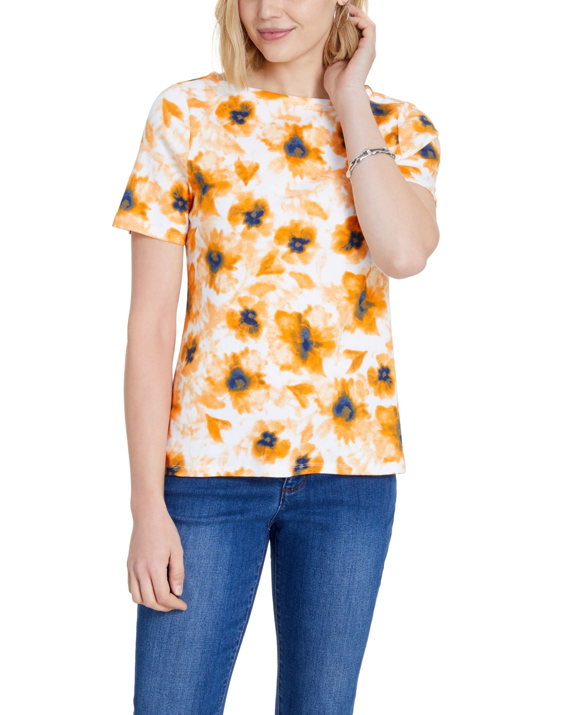 Charter Club Cotton Gingham Boat-Neck Premium Top