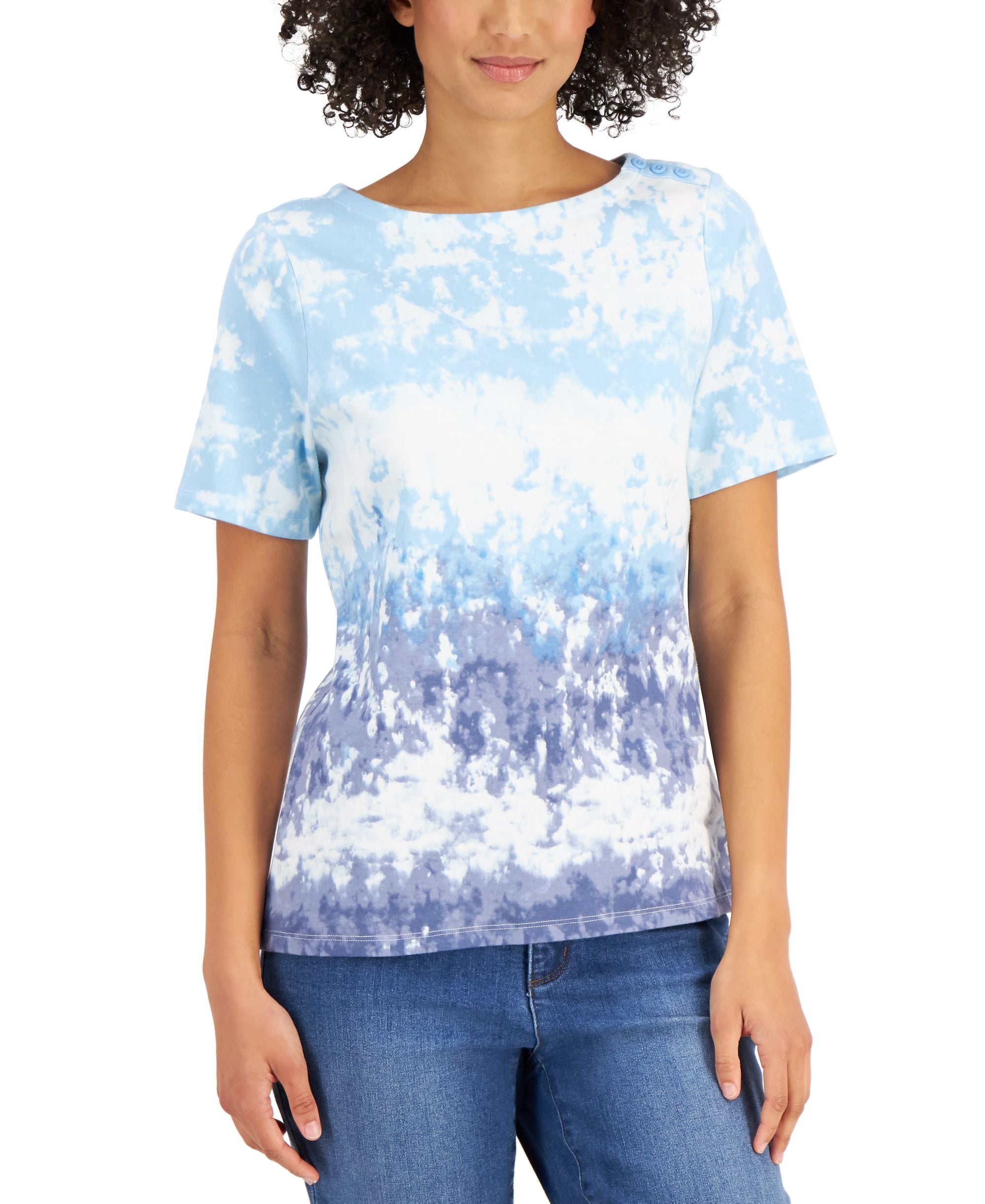 Charter Club Cotton Tie Dyed Premium Top