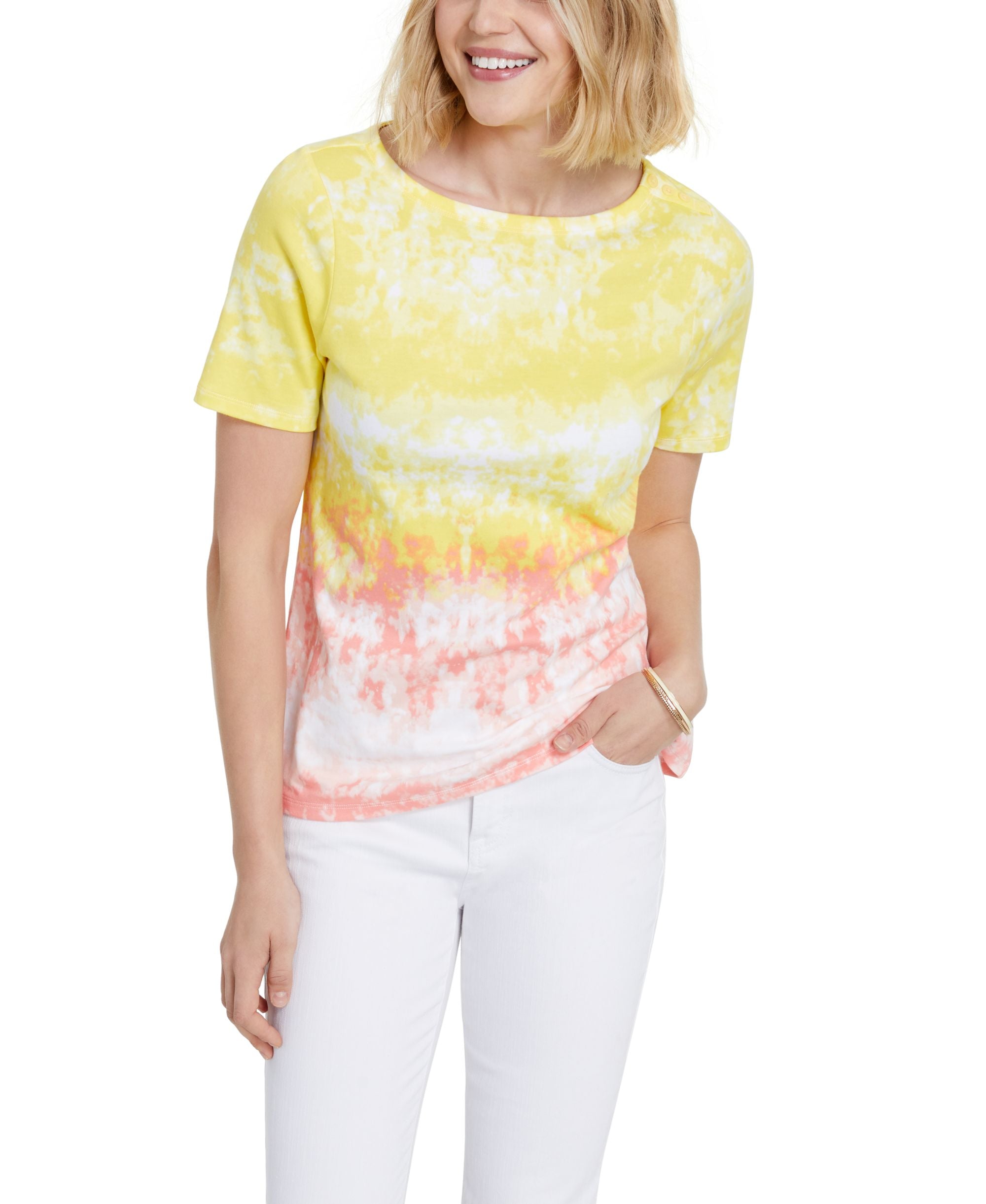 Charter Club Cotton Tie Dyed Premium Top