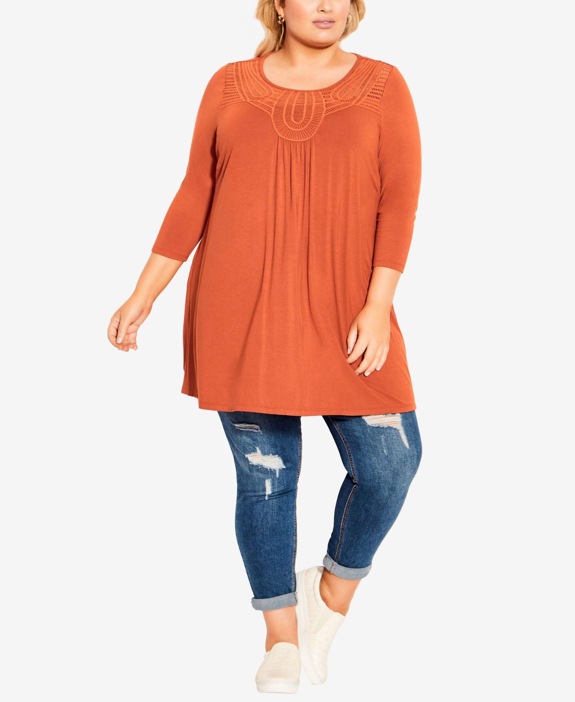 Plus Size Jordan Plain Tunic Premium Top