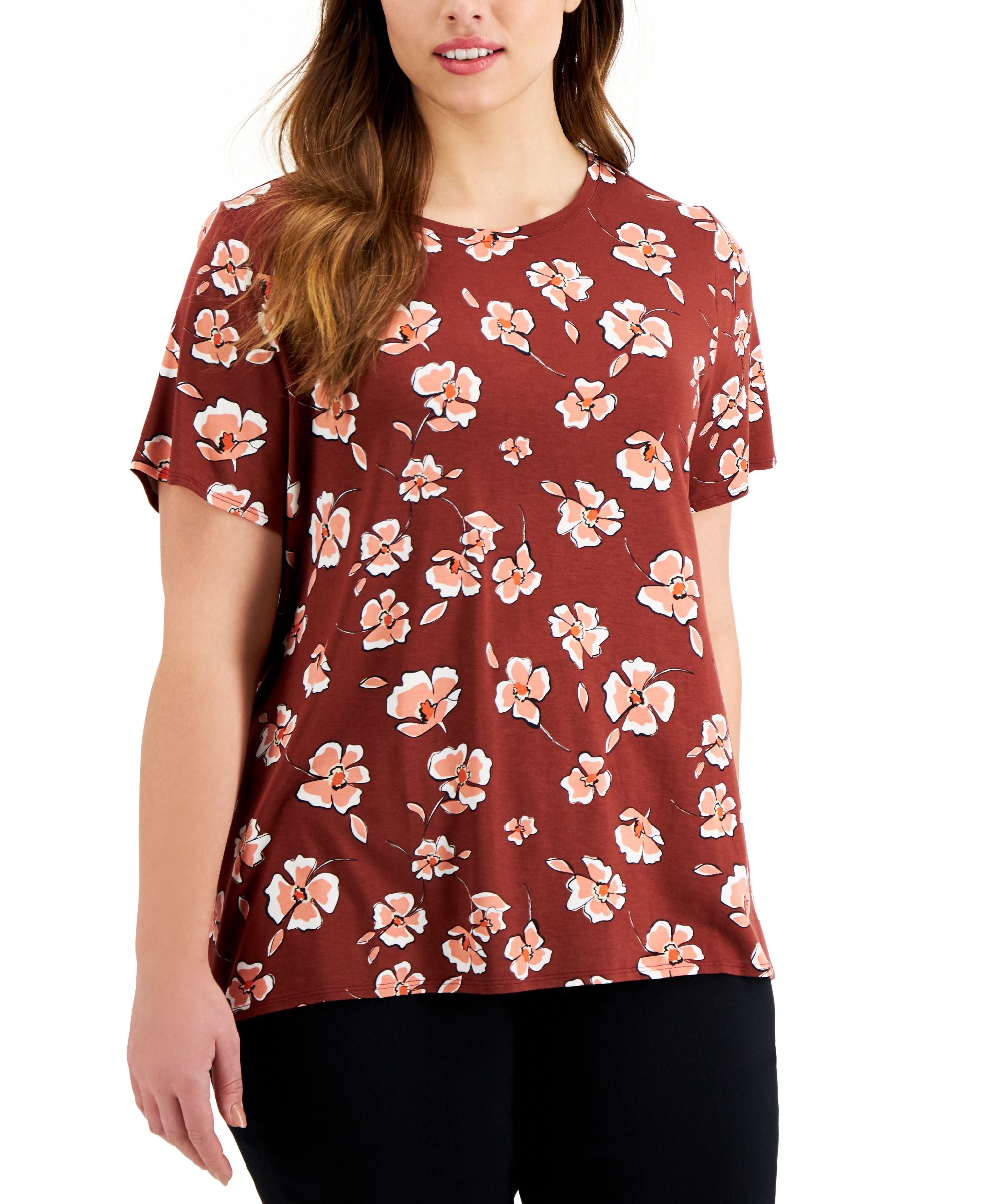 Alfani Plus Size Printed T-Modern Shirt