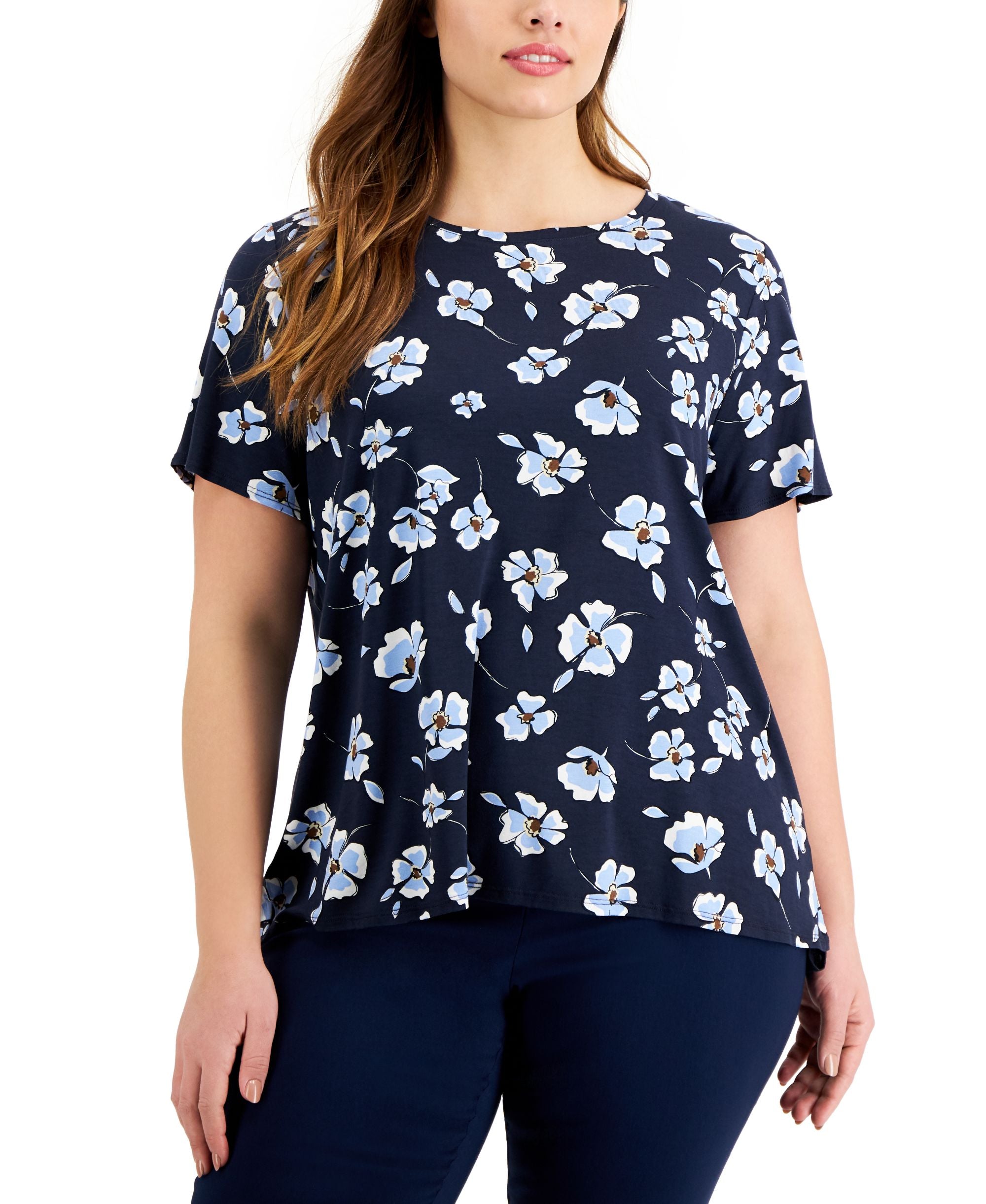 Alfani Plus Size Printed T-Modern Shirt