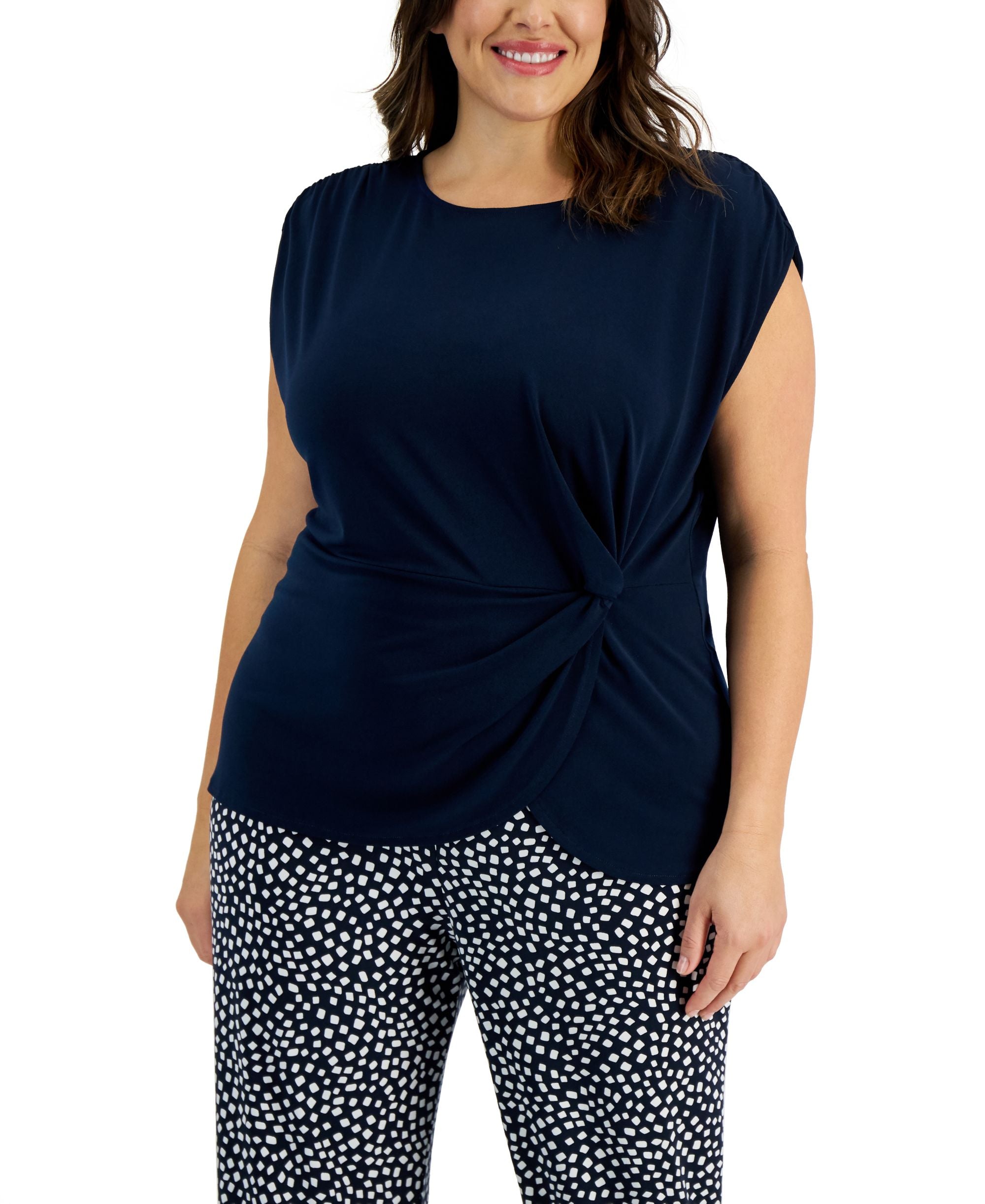 Alfani Plus Size Twisted Premium Top