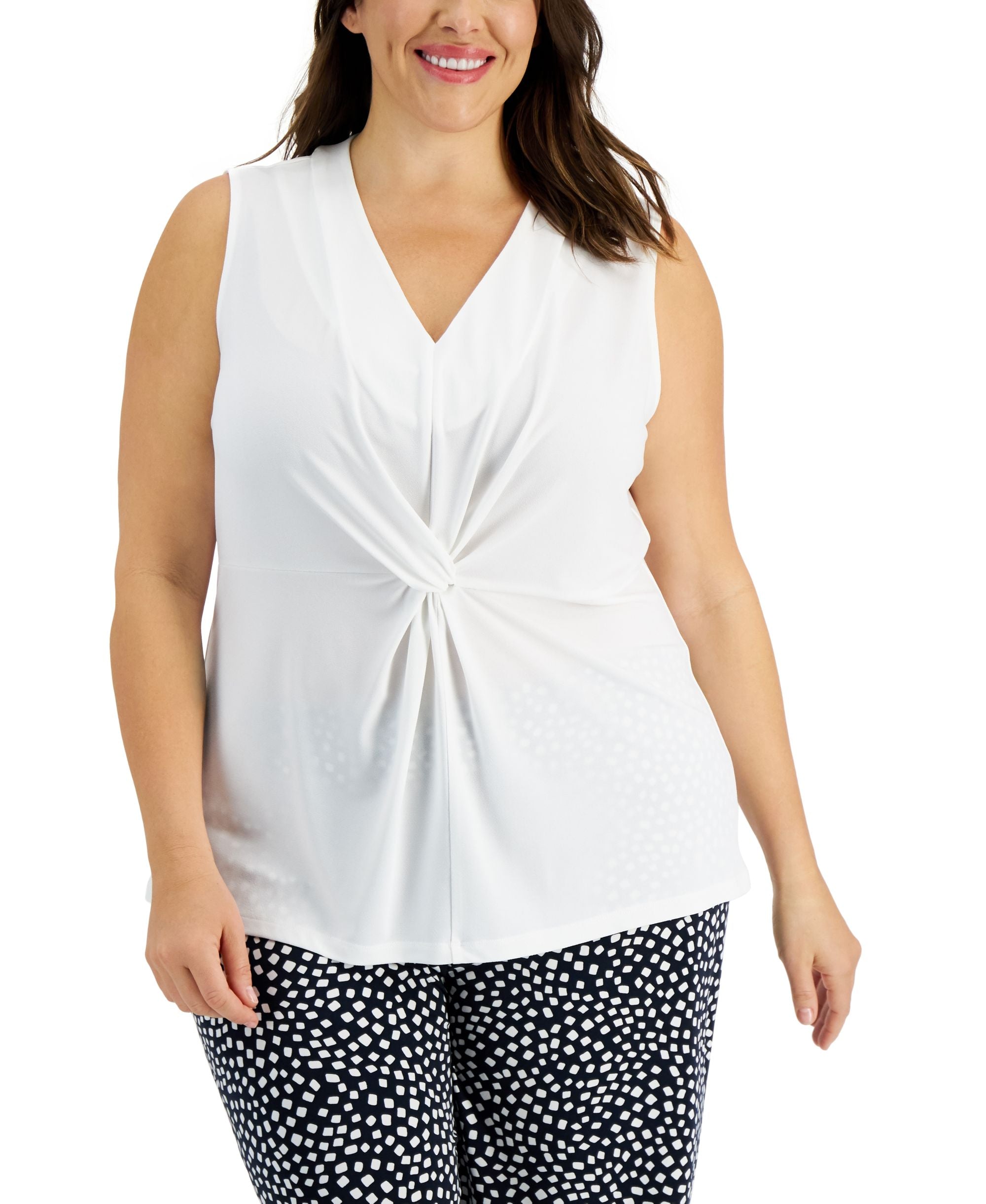 Alfani Plus Size Twisted Tank Premium Top
