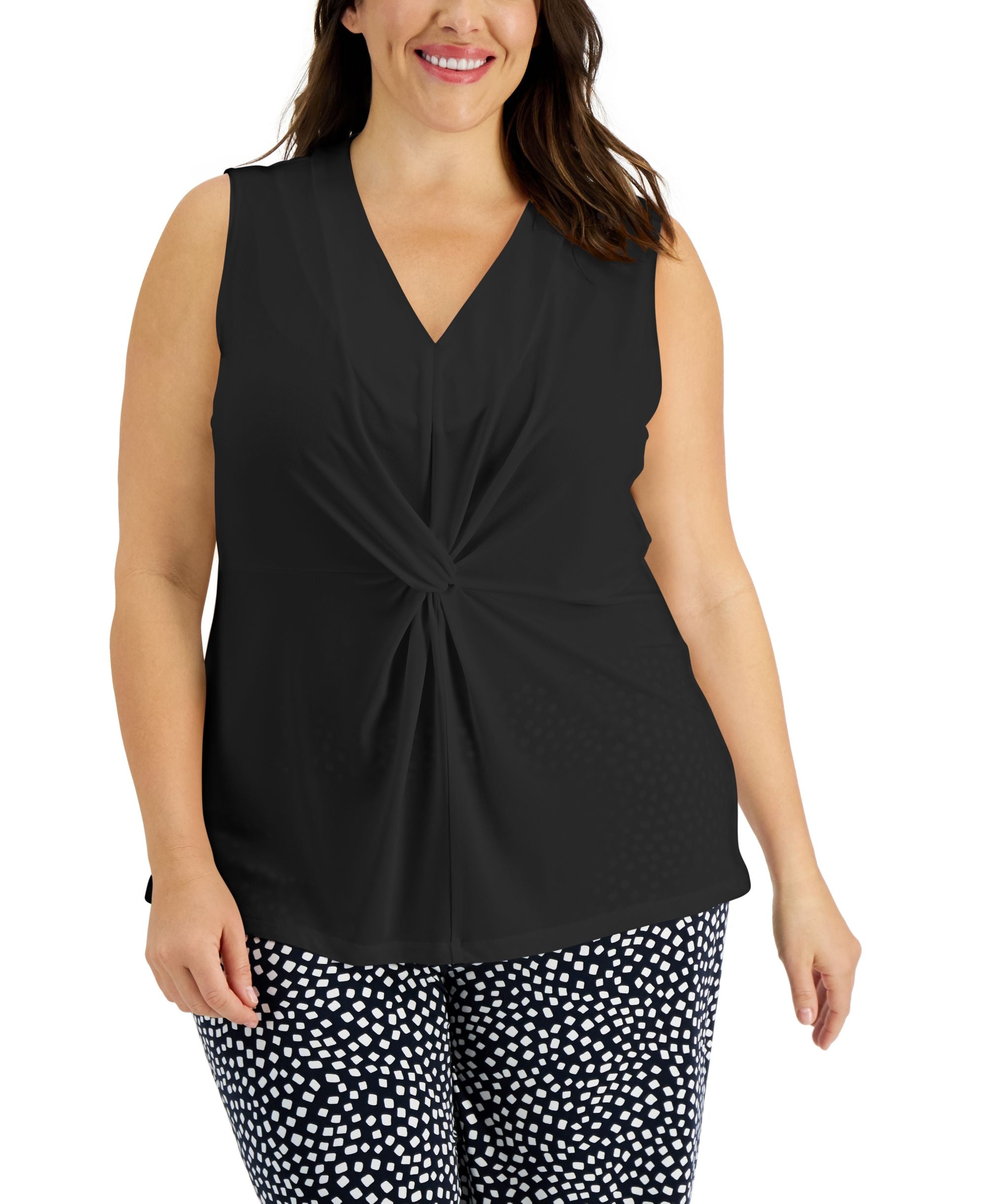 Alfani Plus Size Twisted Tank Premium Top
