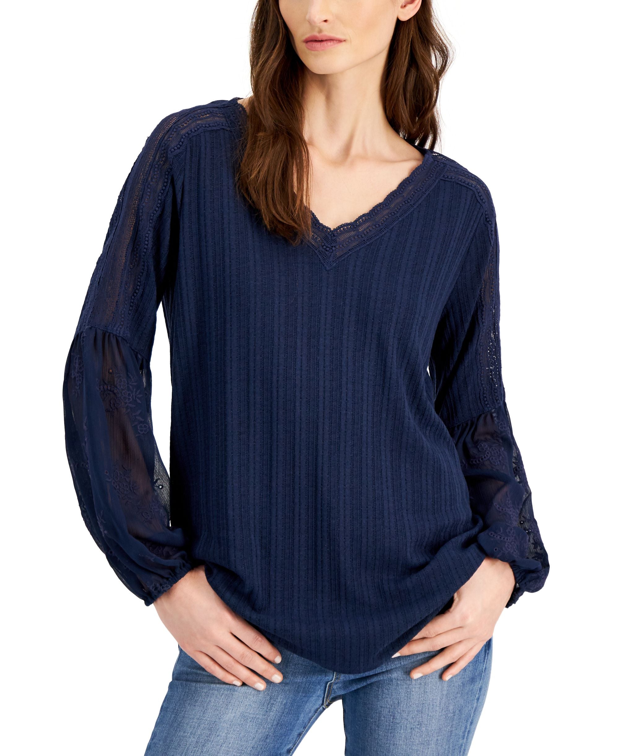 Fever Embroidered Knit Premium Top