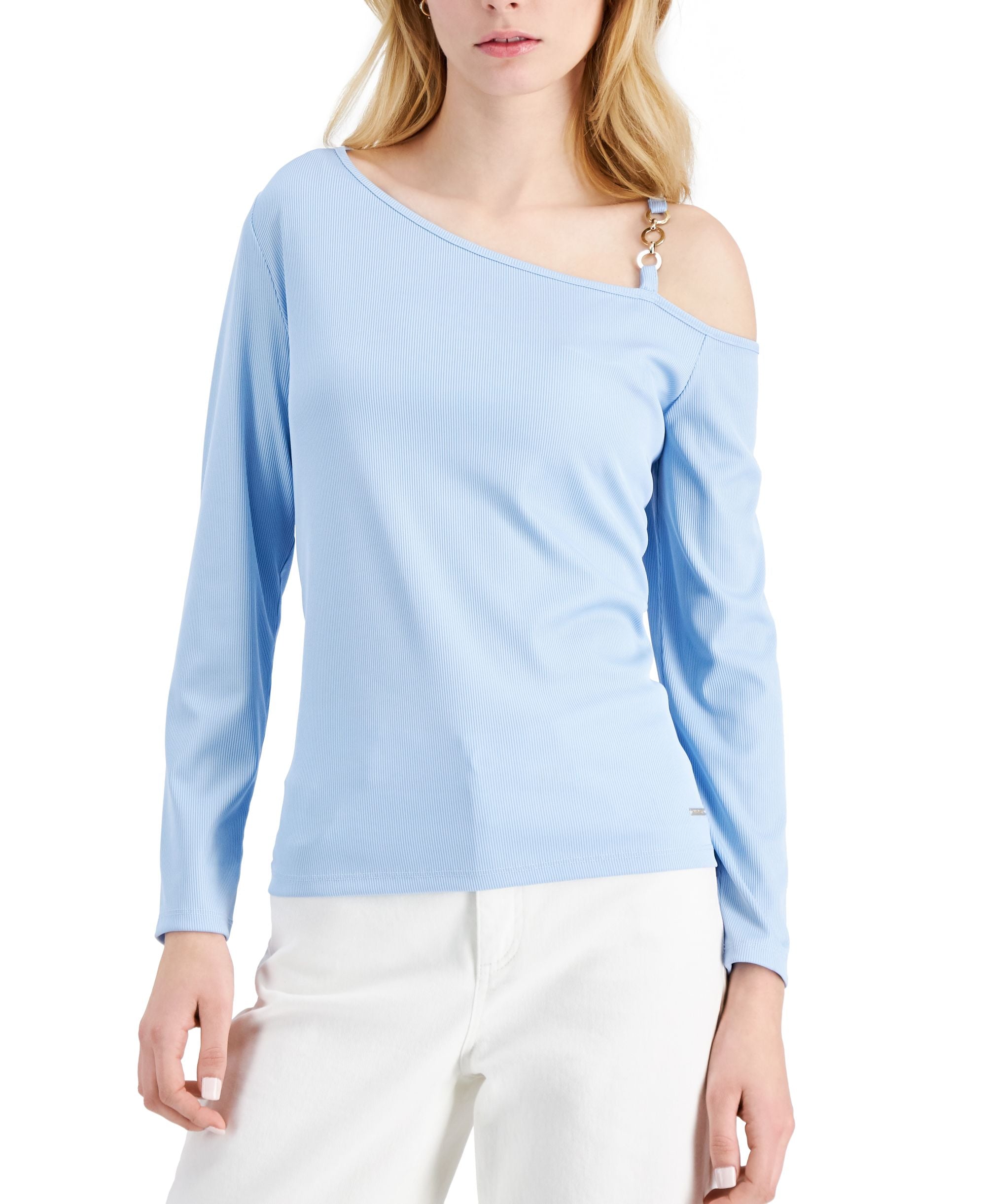 Nine West Embellished One Shoulder Premium Top