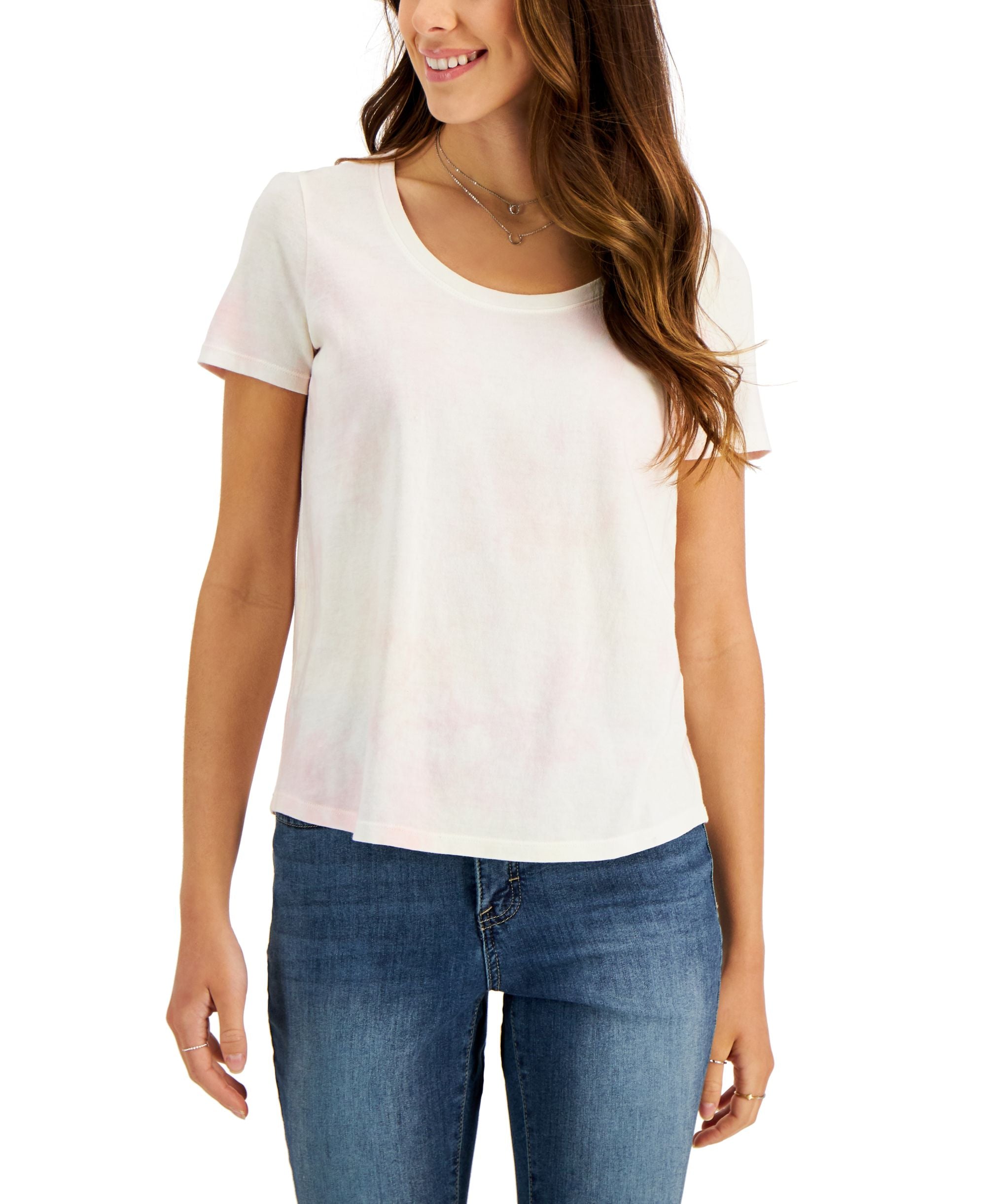 Style & Co Petite Pastel Tie Dye Cotton T-Modern Shirt