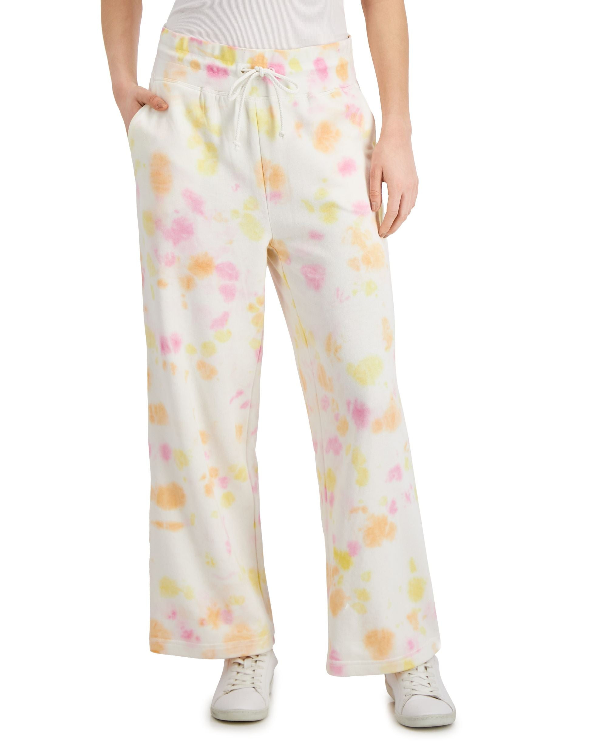 Style & Co Womens Tie Dye Wide-Leg Sweatpants