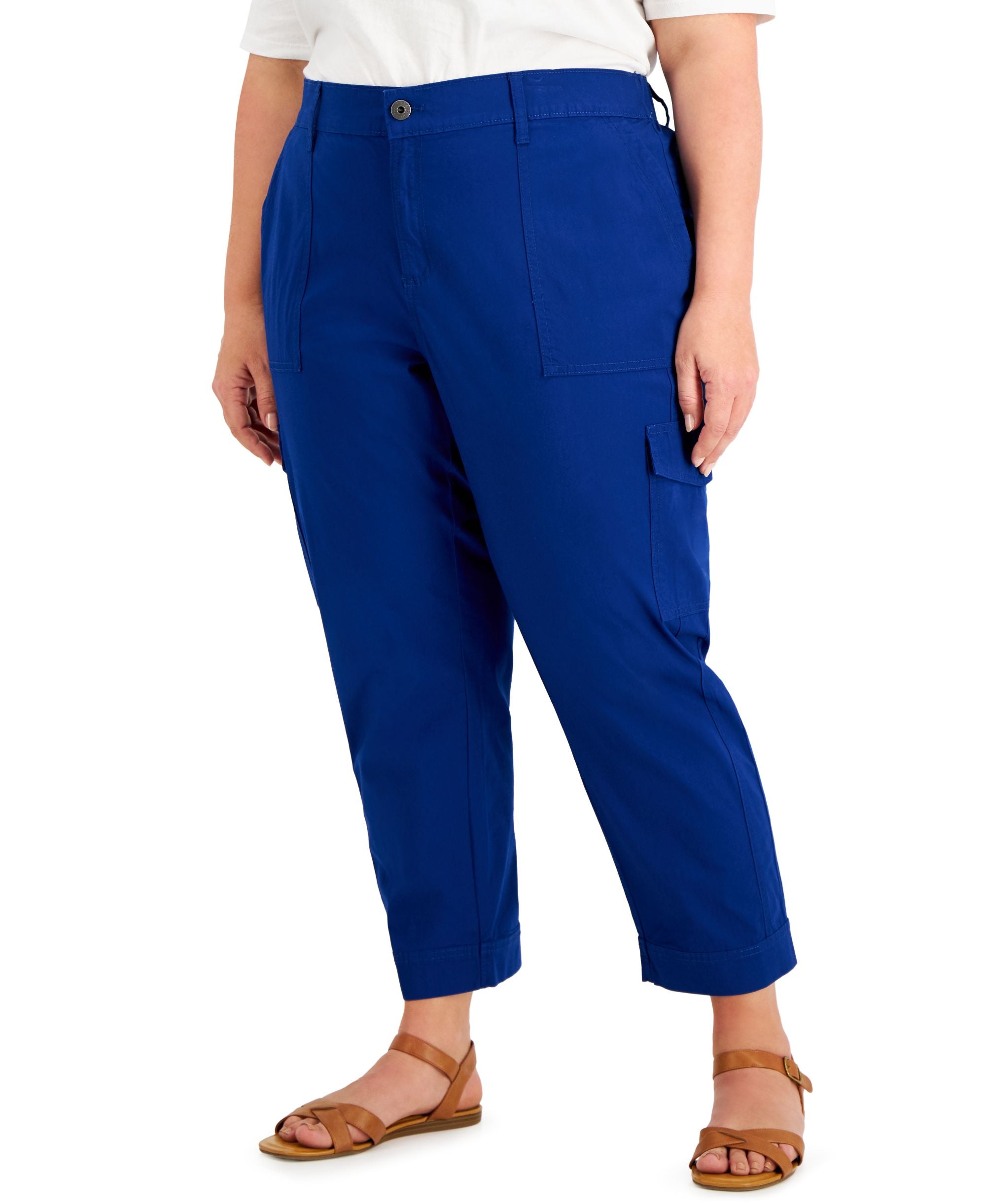 Style & Co Plus Size Curve Leg Cargo Signature Pants