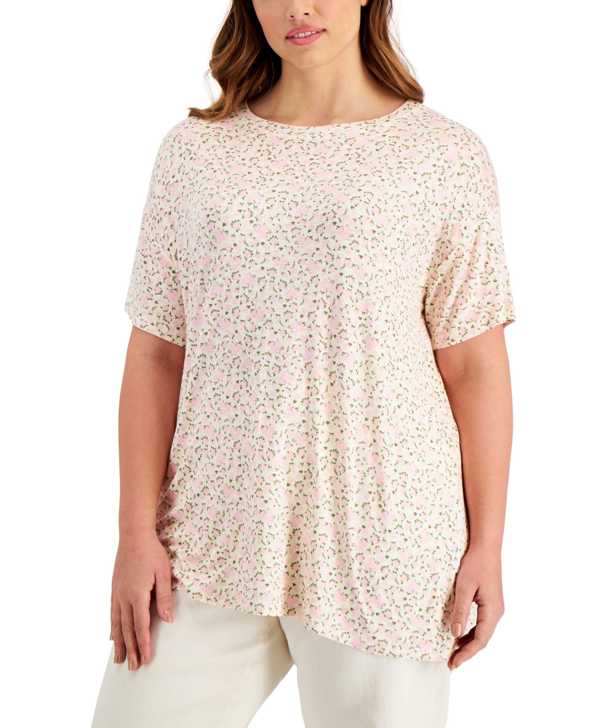 Style & Co Plus Size Printed Premium Top