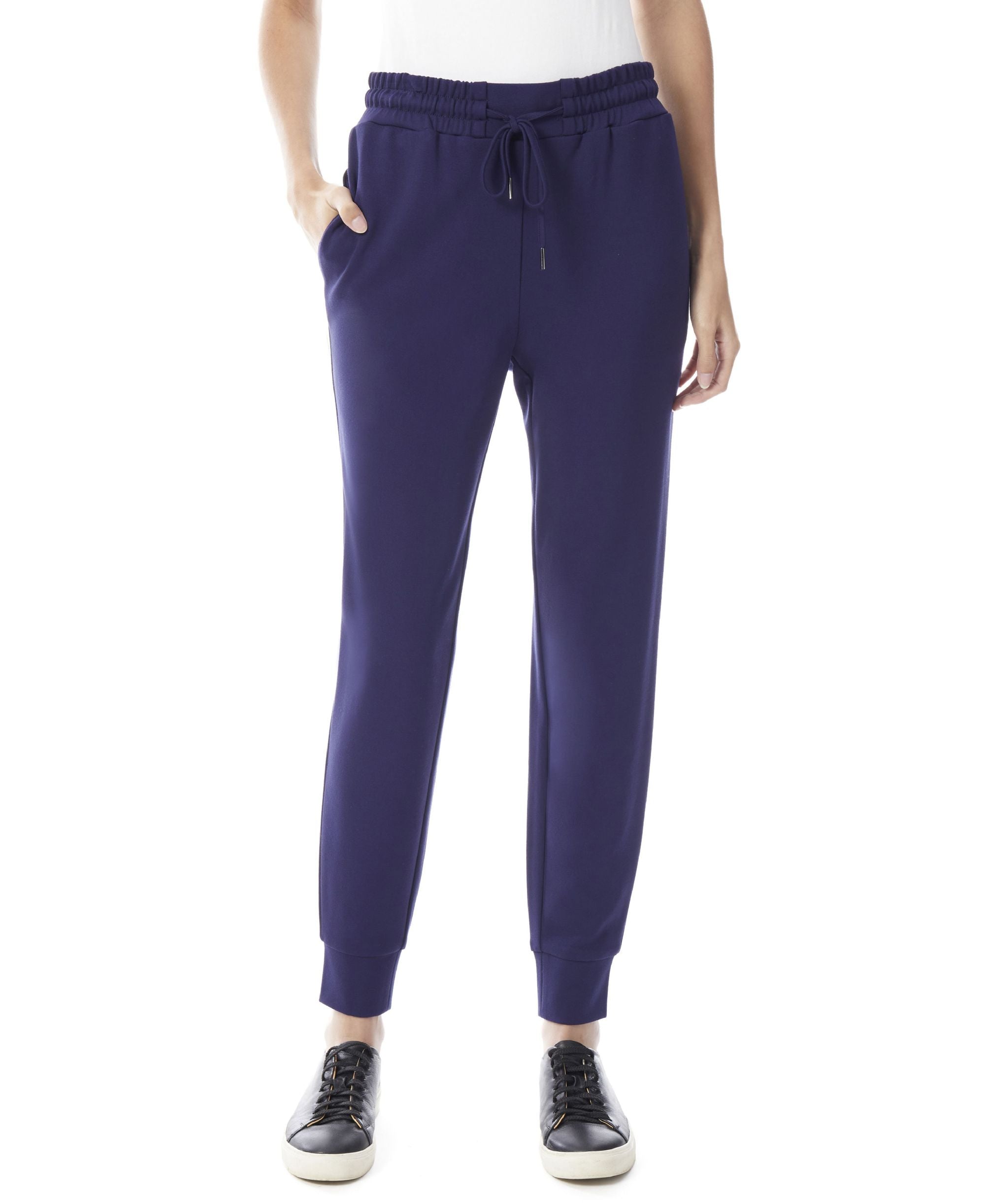 Womens Comfort-Waist Cinched Waist Jogger Signature Pants