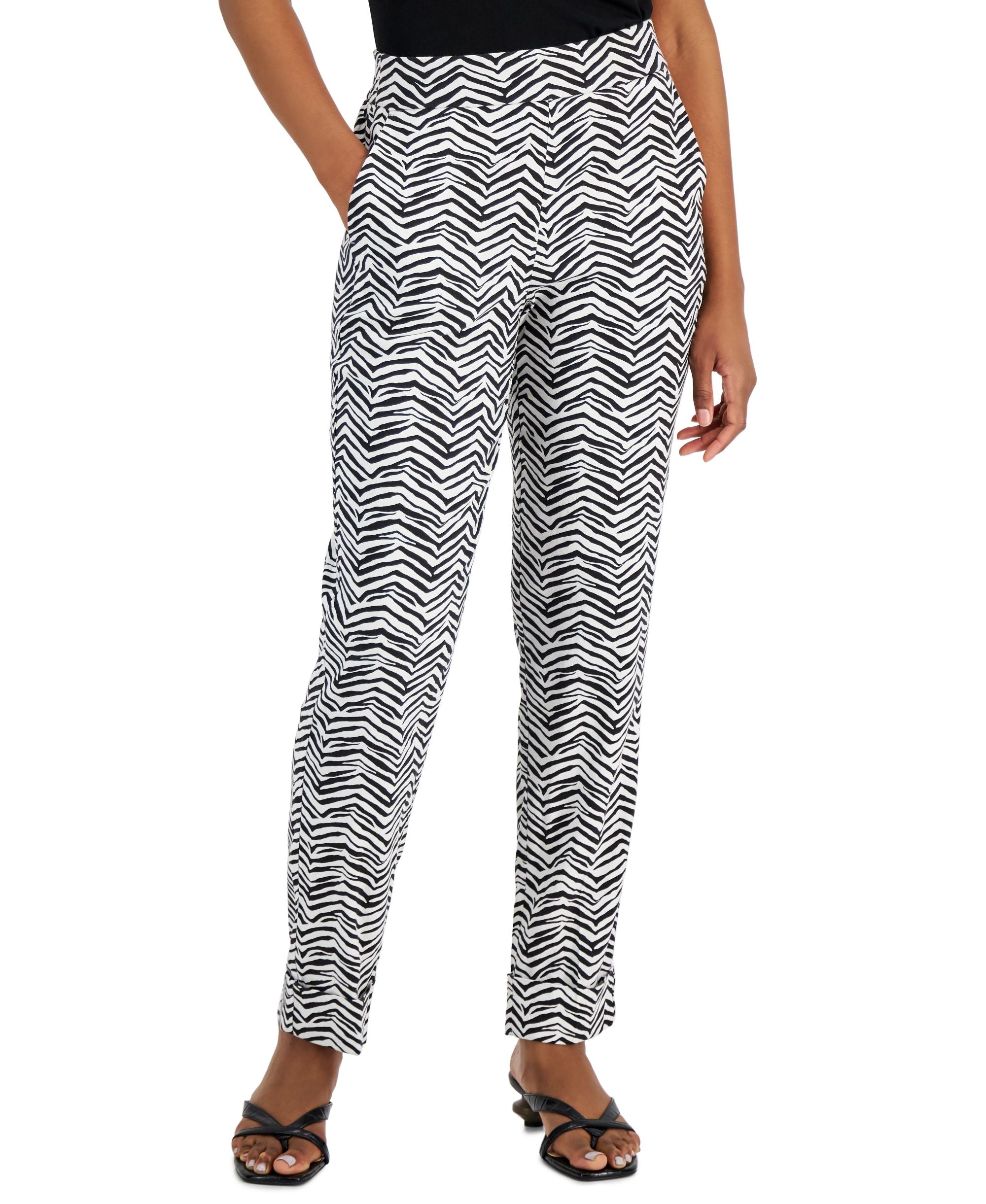Alfani Linen-Blend Comfort-Waist Straight-Cut Signature Pants